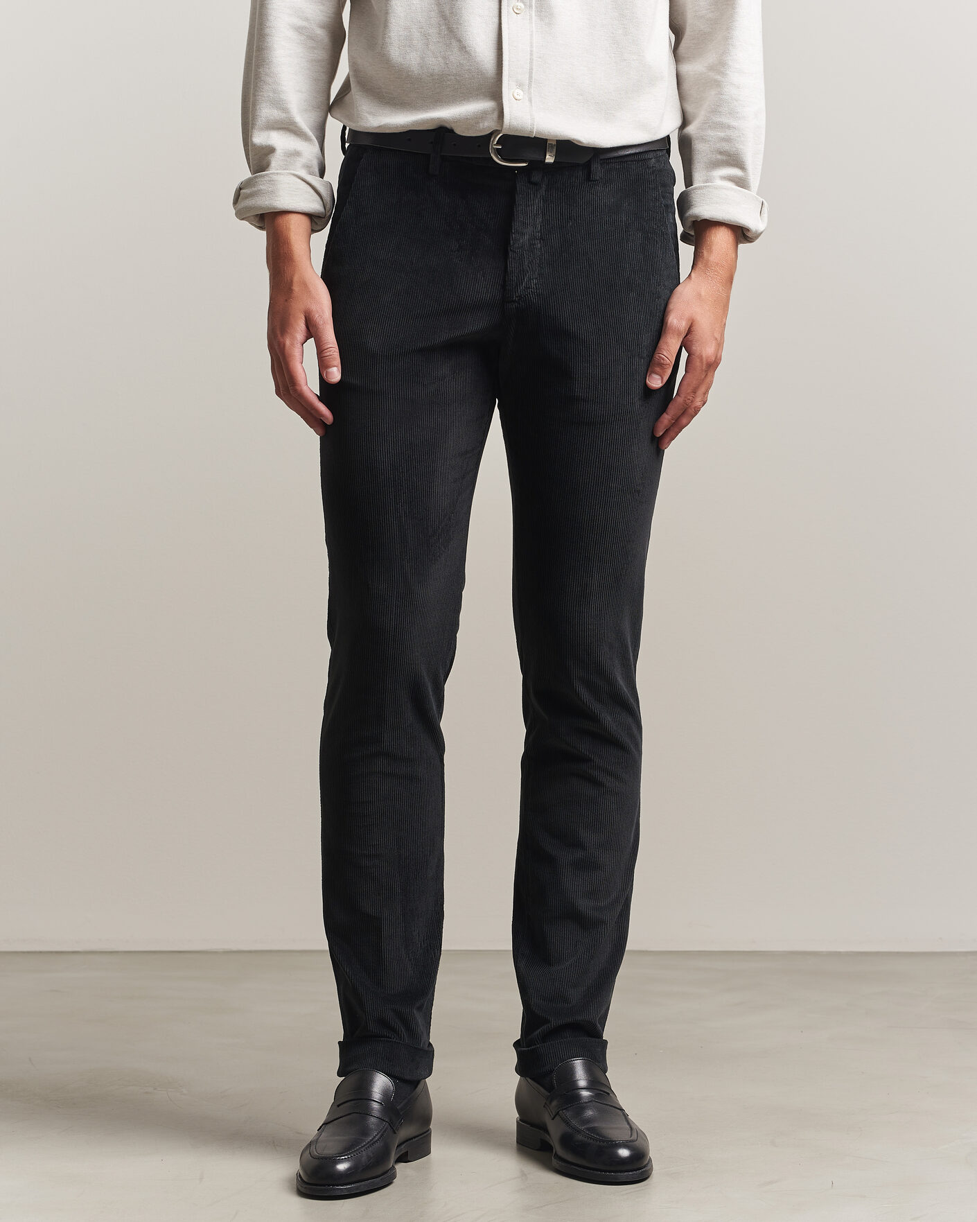 Heren | Broeken | Briglia 1949 | Slim Fit Corduroy Trousers Black