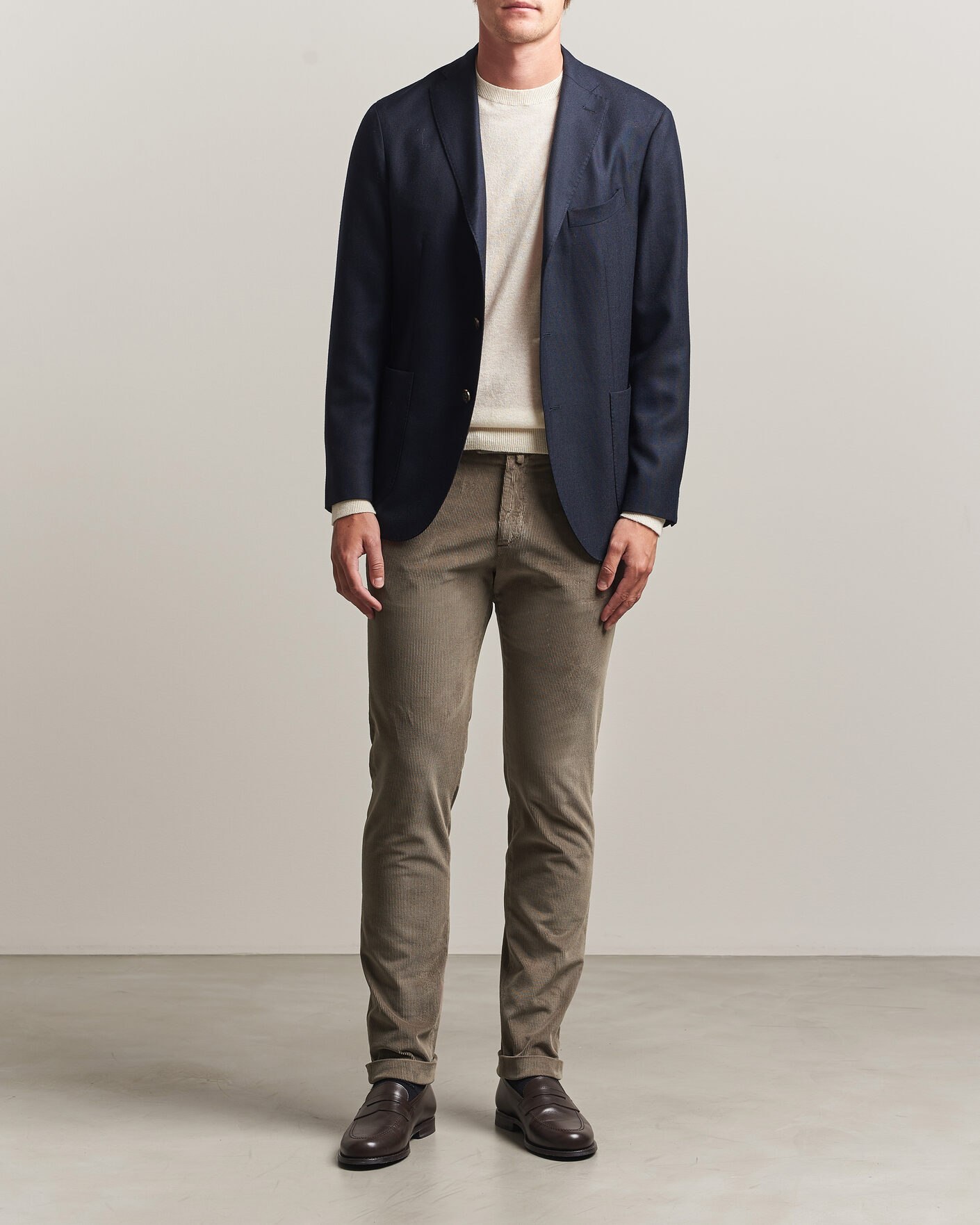 Heren | Broeken | Briglia 1949 | Slim Fit Corduroy Trousers Taupe