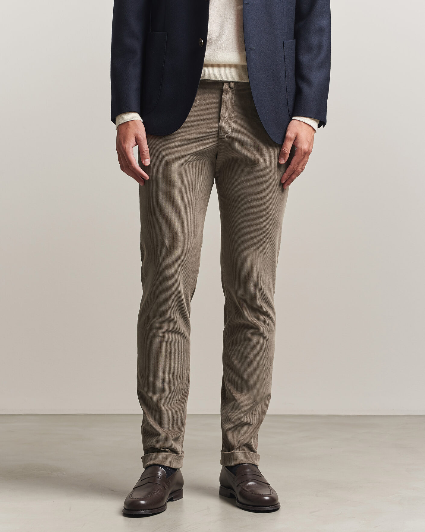 Heren | Broeken | Briglia 1949 | Slim Fit Corduroy Trousers Taupe