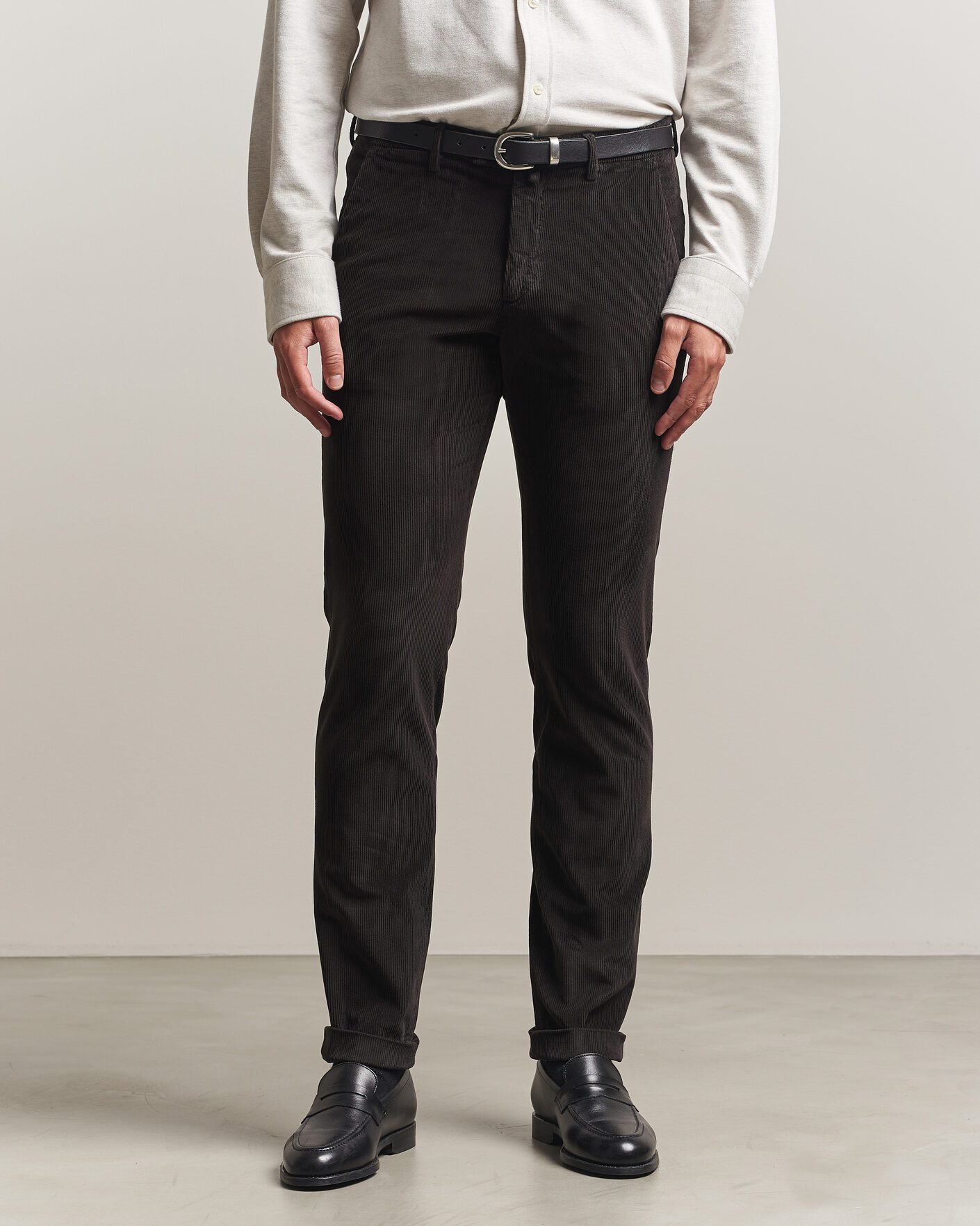 Heren | Broeken | Briglia 1949 | Slim Fit Corduroy Trousers Dark Brown