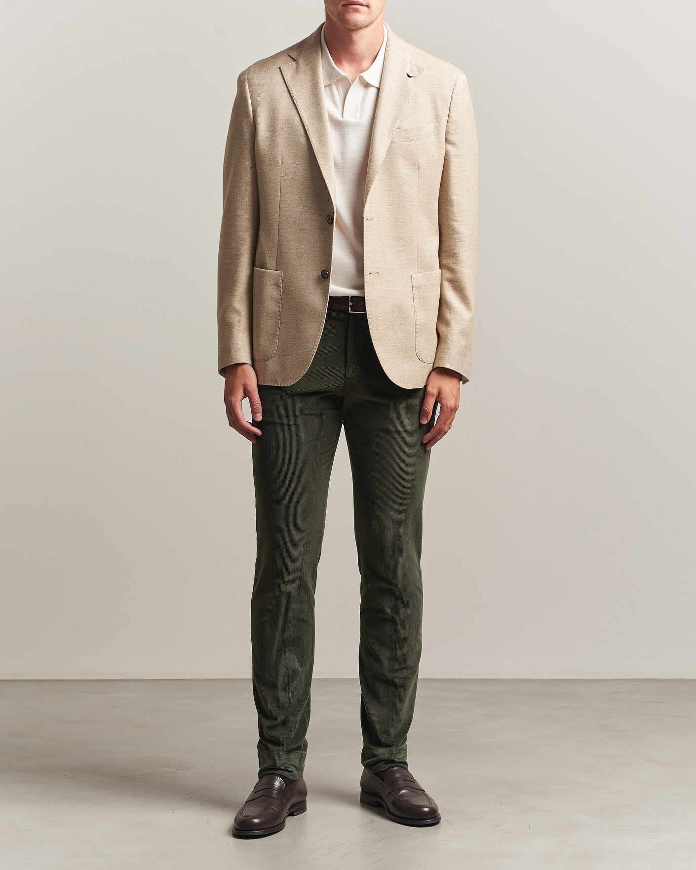 Heren | Broeken | Briglia 1949 | Slim Fit Corduroy Trousers Dark Green