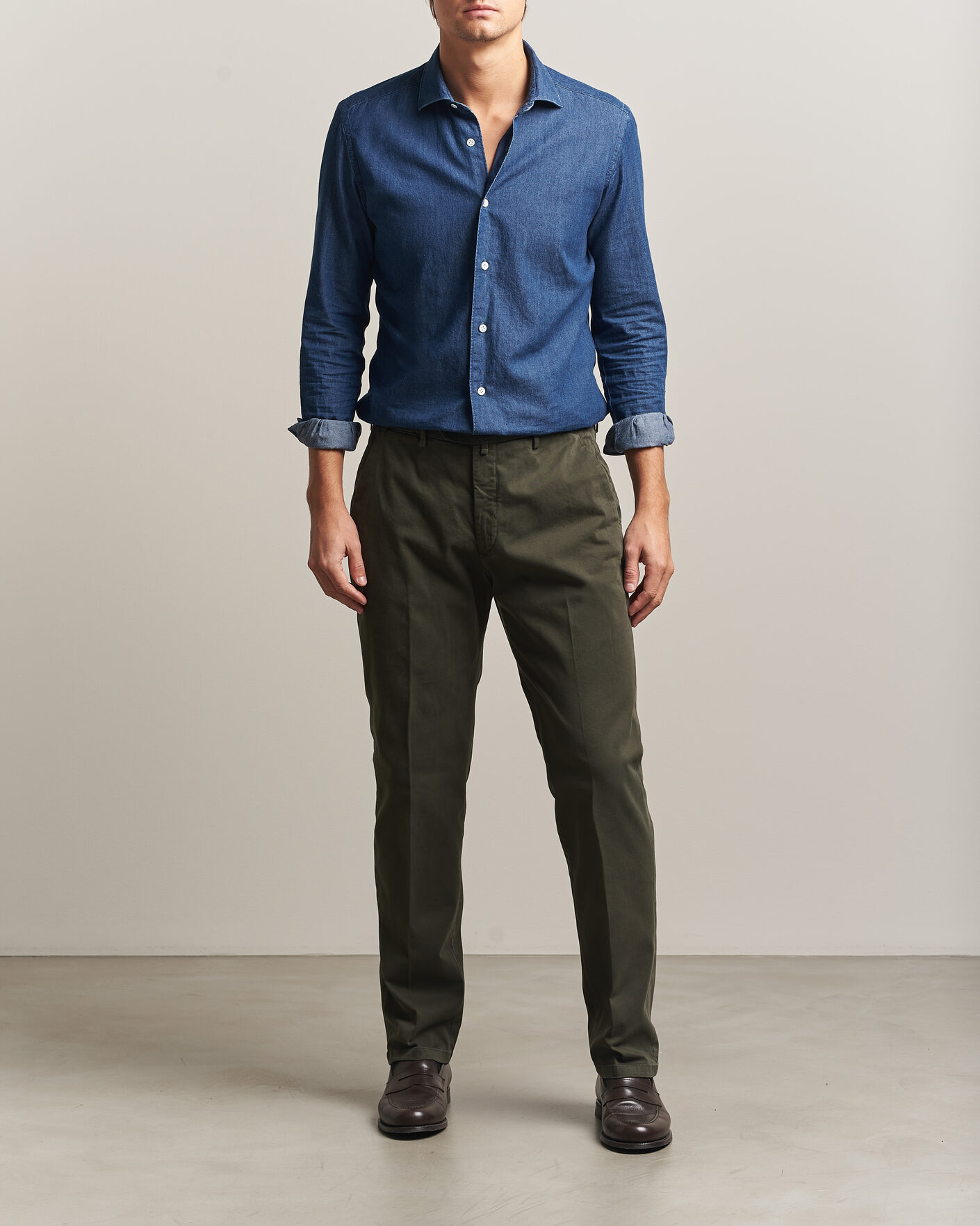 Heren | Broeken | Briglia 1949 | Soho Tailored Easy Fit Chino Olive