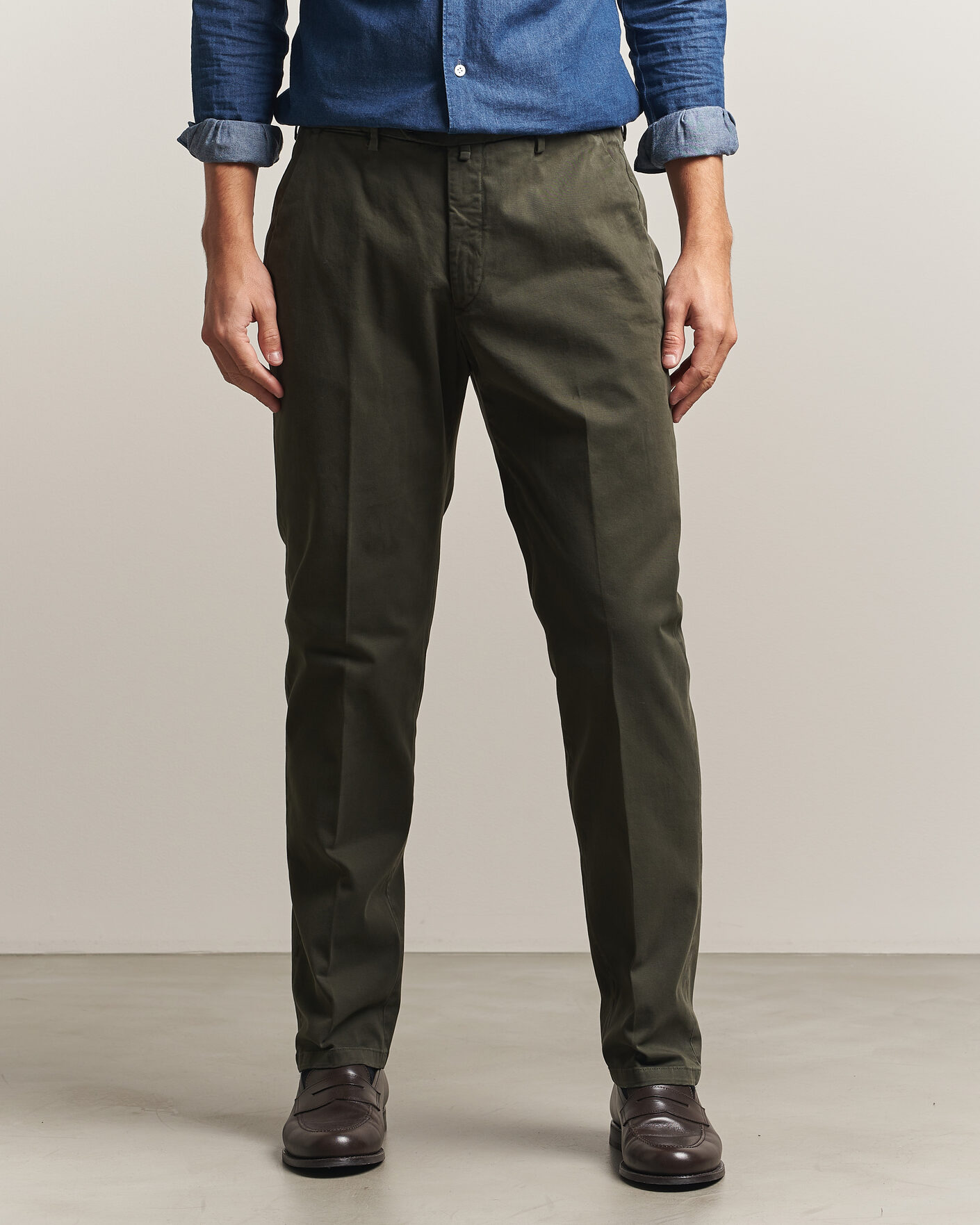 Heren | Broeken | Briglia 1949 | Soho Tailored Easy Fit Chino Olive