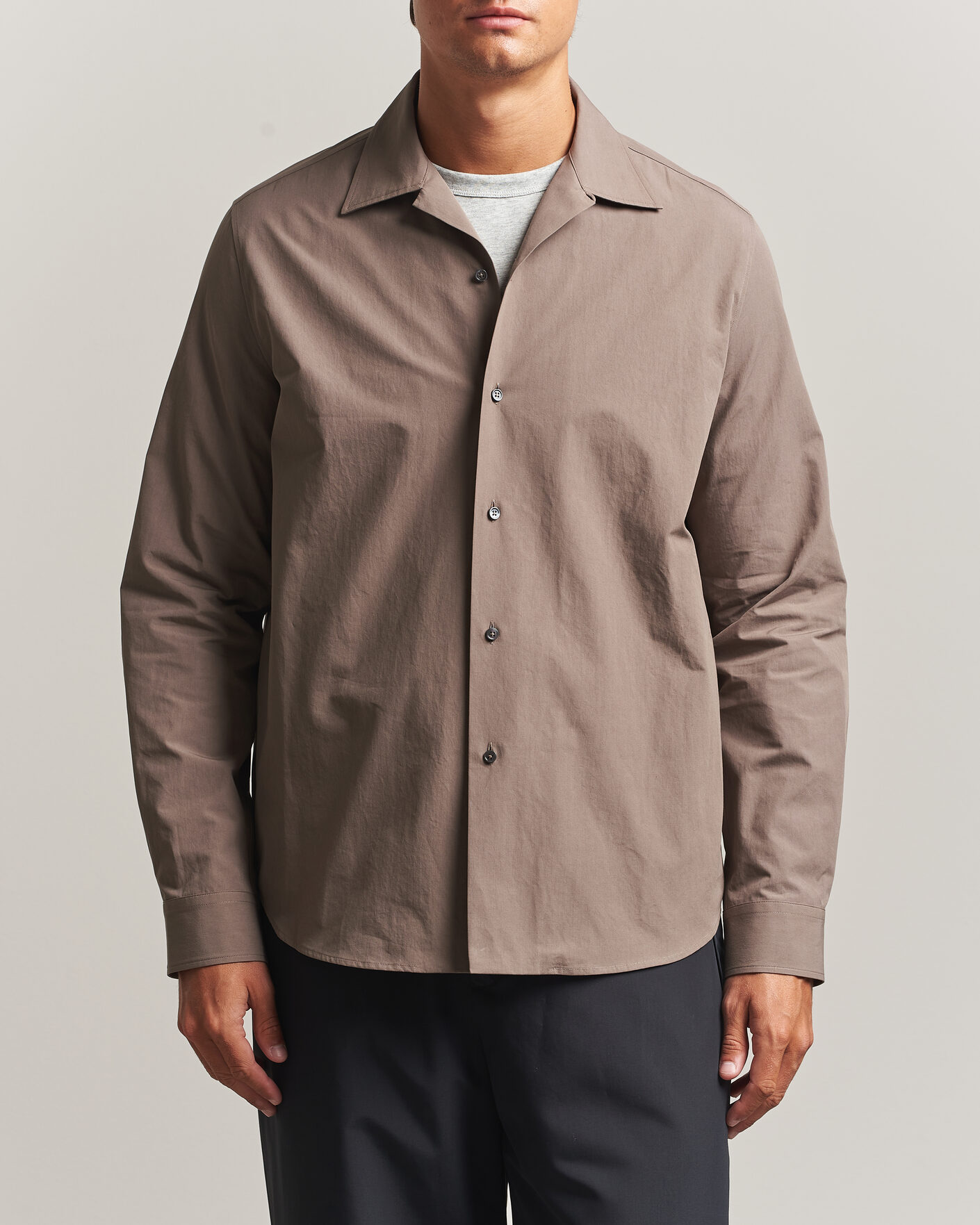 Heren | Overhemden | Jil Sander | Crispy Washed Cotton Shirt Taupe
