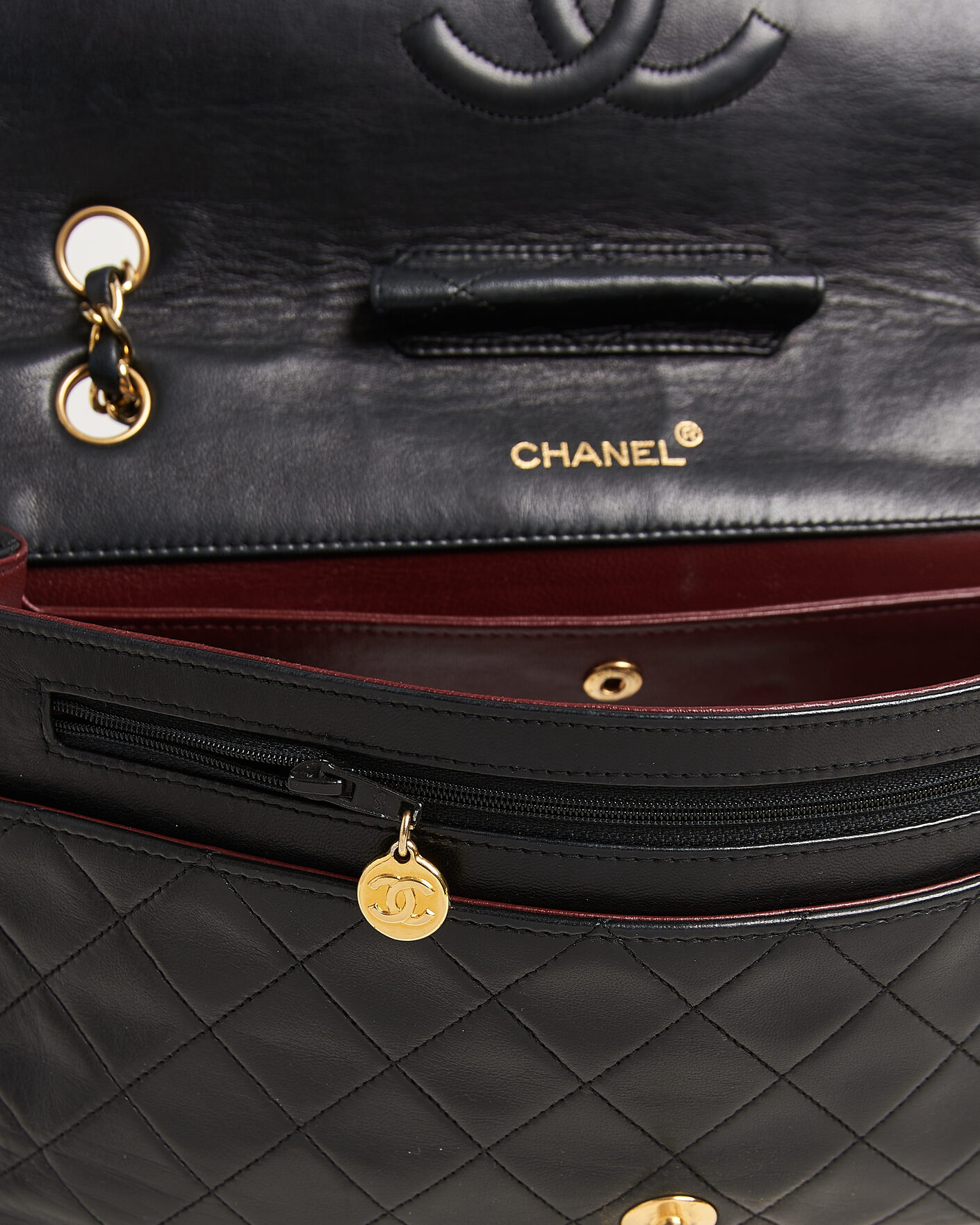 Heren | Pre-Owned & Vintage Bags | Chanel Pre-Owned | Vintage Classic Flap Bag Lambskin Black