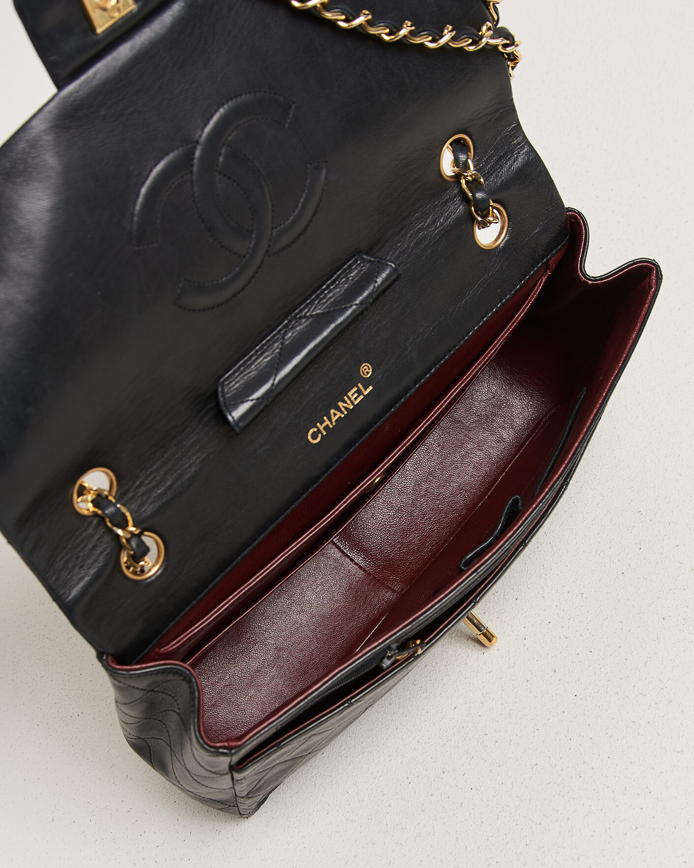 Heren | Pre-Owned & Vintage Bags | Chanel Pre-Owned | Vintage Classic Flap Bag Lambskin Black