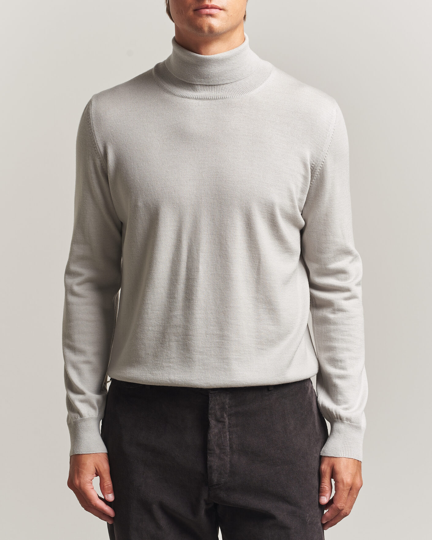 Heren | Truien | Gran Sasso | Merino Fashion Fit Rollneck Light Beige