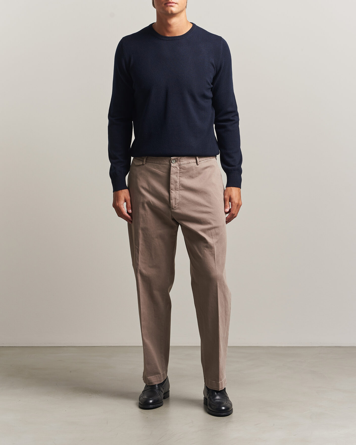 Heren | Truien | Gran Sasso | Wool/Cashmere Crew Neck Navy