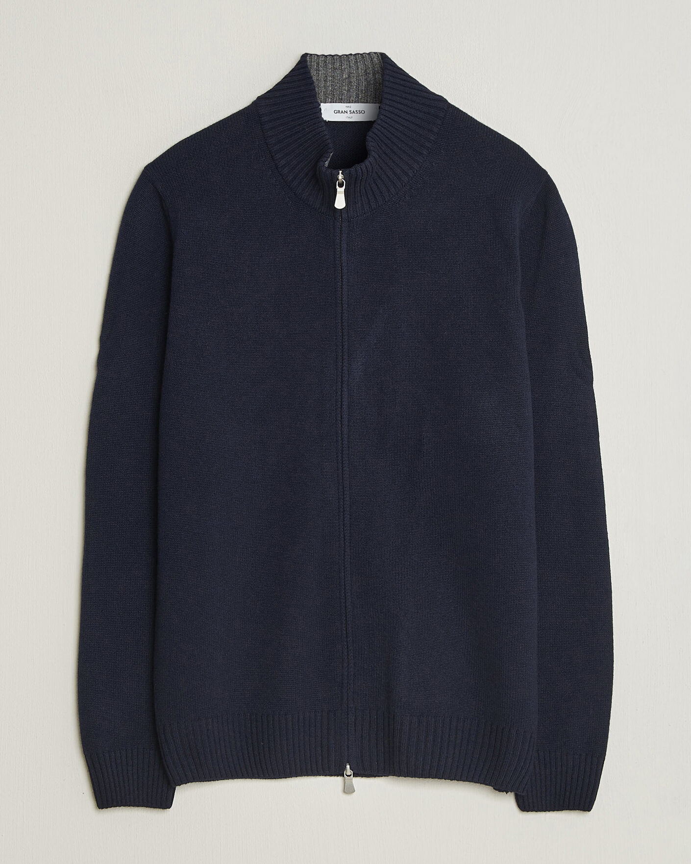 Heren | Truien | Gran Sasso | Wool/Cashmere Full Zip Navy