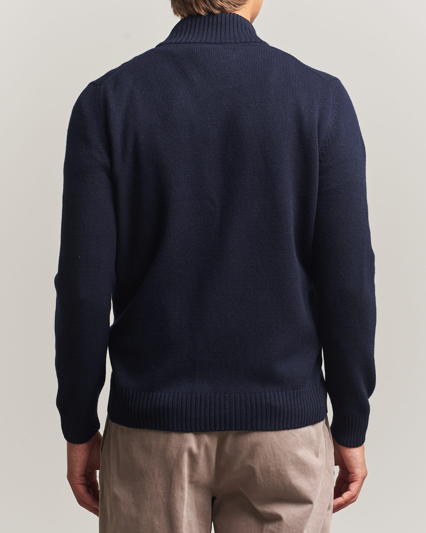 Heren | Truien | Gran Sasso | Wool/Cashmere Full Zip Navy