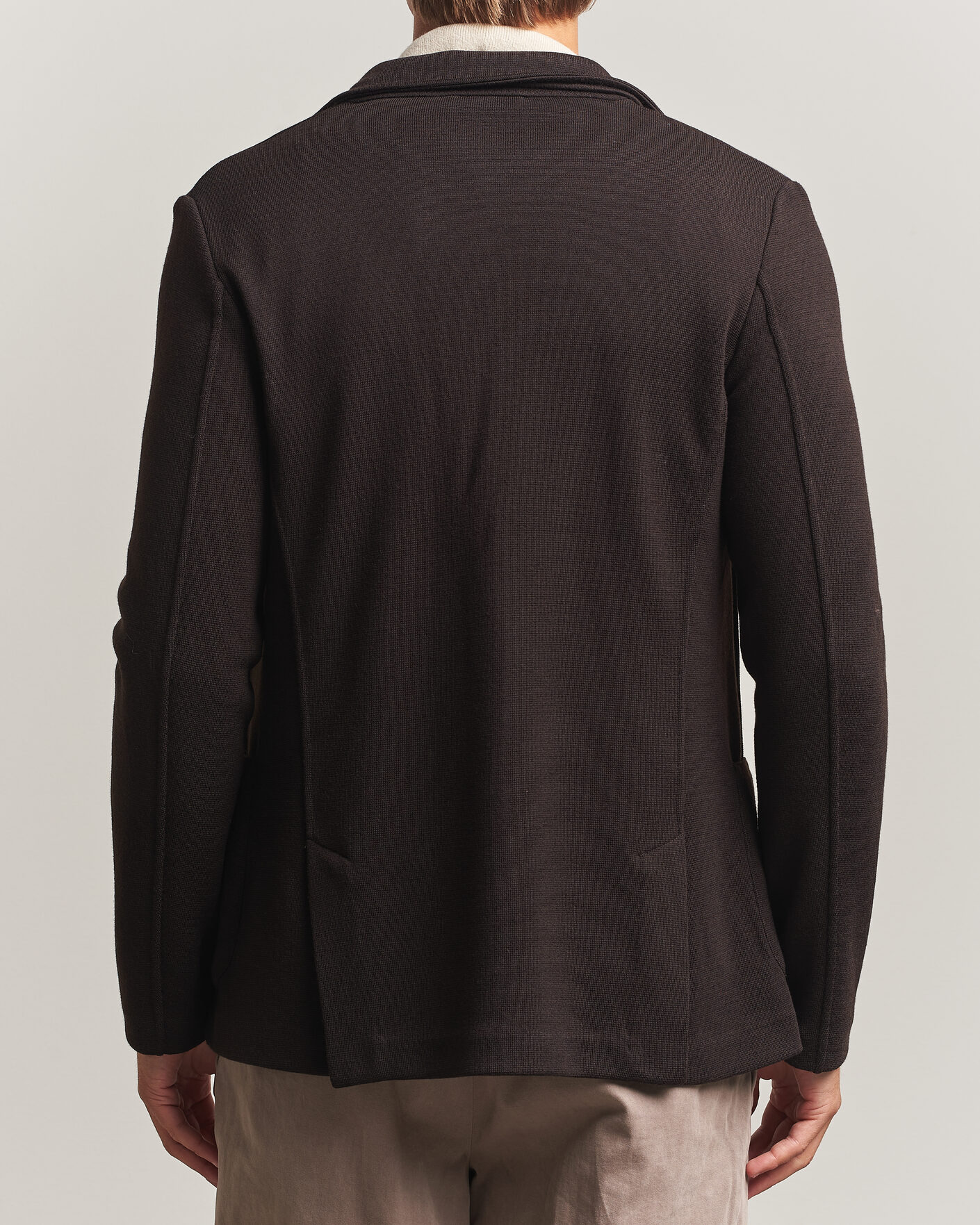 Heren | Blazers | Gran Sasso | Rainwool Knitted Blazer Dark Brown