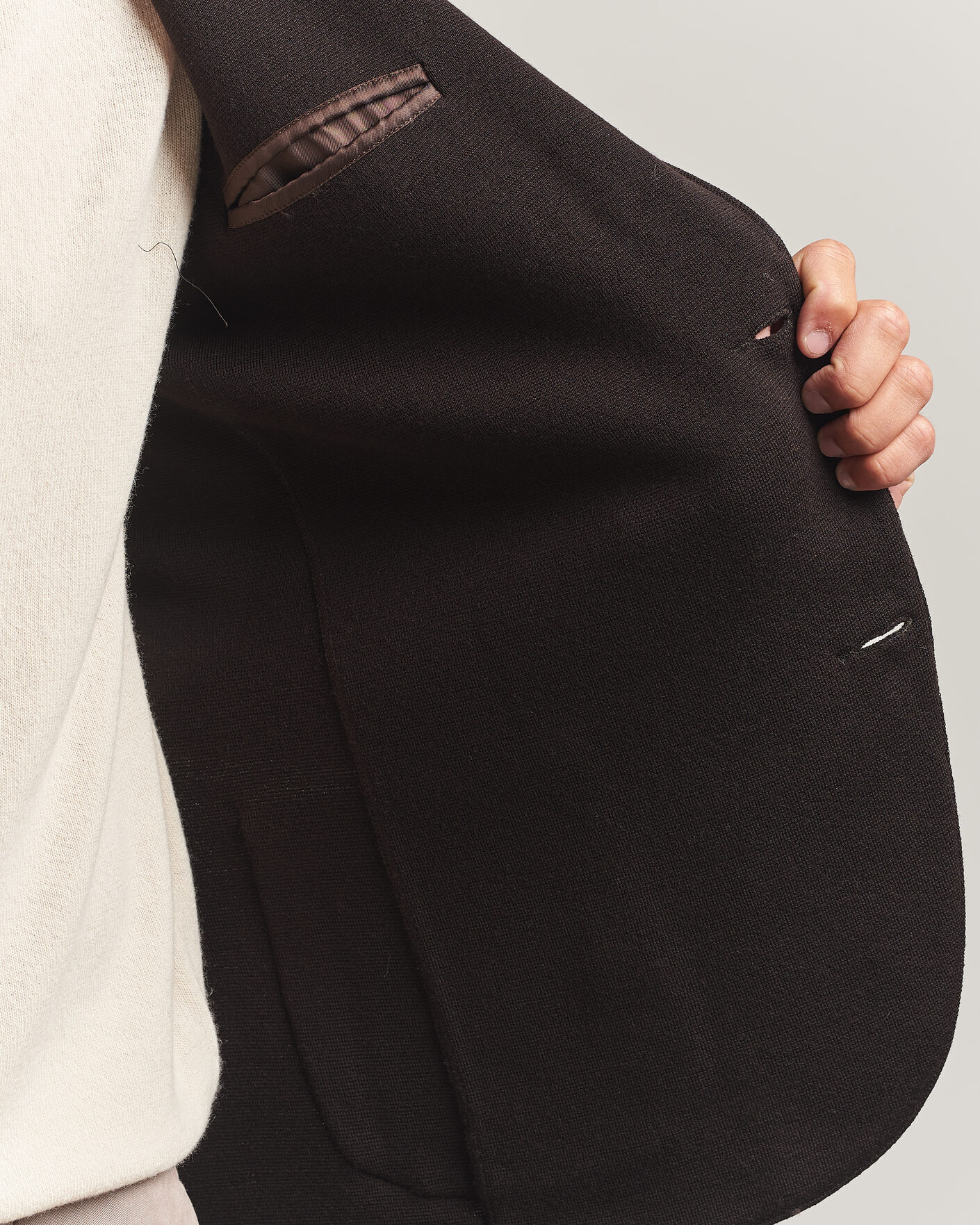 Heren | Blazers | Gran Sasso | Rainwool Knitted Blazer Dark Brown