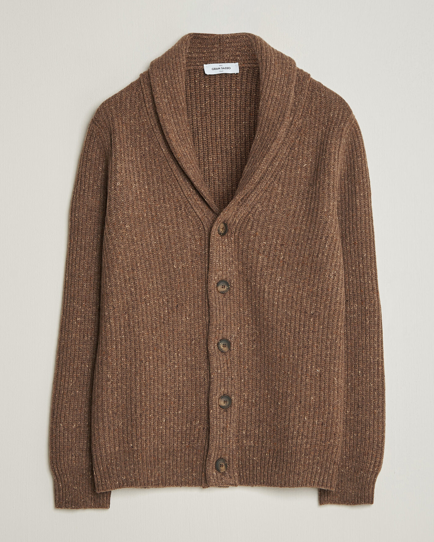 Heren | Truien | Gran Sasso | Wool/Cashmere Donegal Cardigan Brown