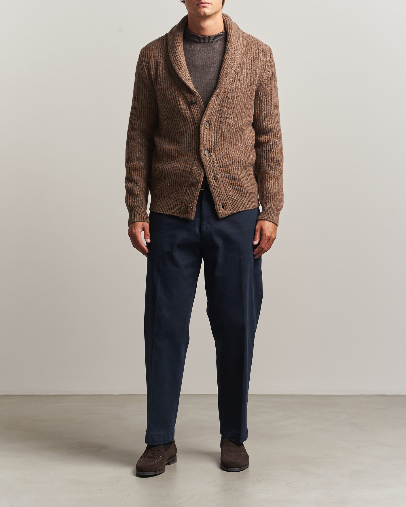 Heren | Truien | Gran Sasso | Wool/Cashmere Donegal Cardigan Brown