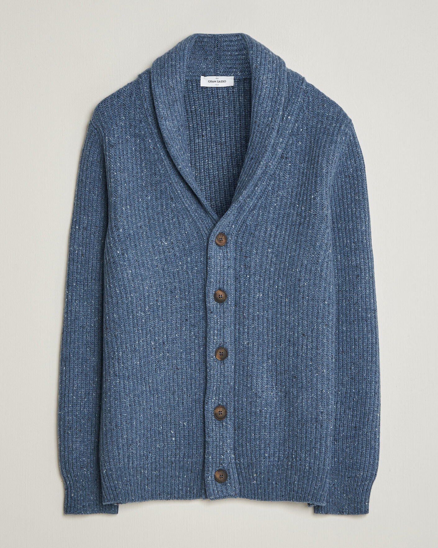 Heren | Truien | Gran Sasso | Wool/Cashmere Donegal Cardigan Blue