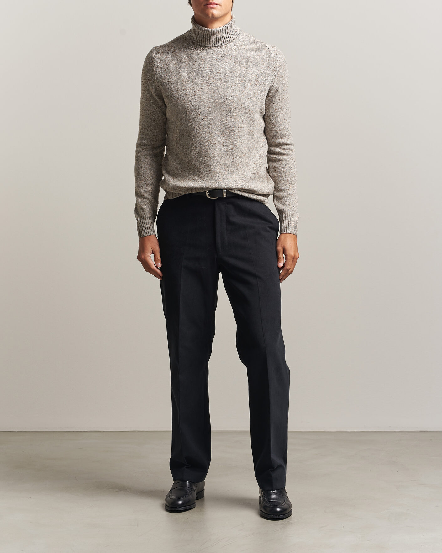 Heren | Truien | Gran Sasso | Wool/Cashmere Donegal Rollneck Beige