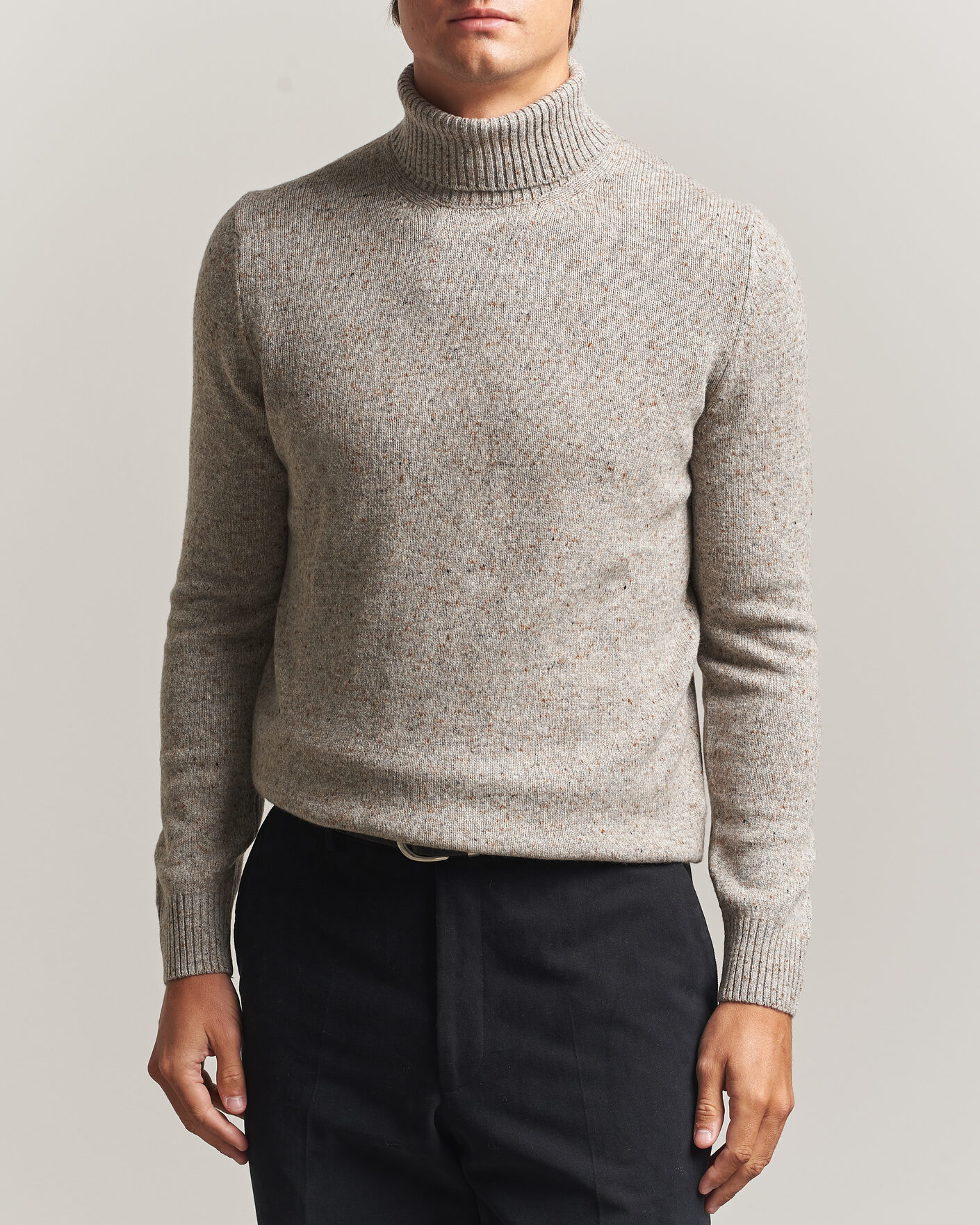 Heren | Truien | Gran Sasso | Wool/Cashmere Donegal Rollneck Beige