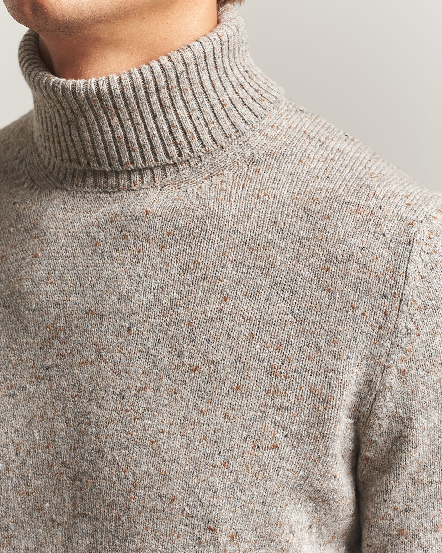 Heren | Truien | Gran Sasso | Wool/Cashmere Donegal Rollneck Beige