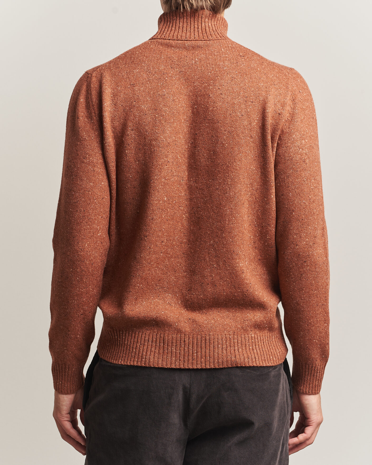 Heren | Truien | Gran Sasso | Wool/Cashmere Donegal Rollneck Rust Orange