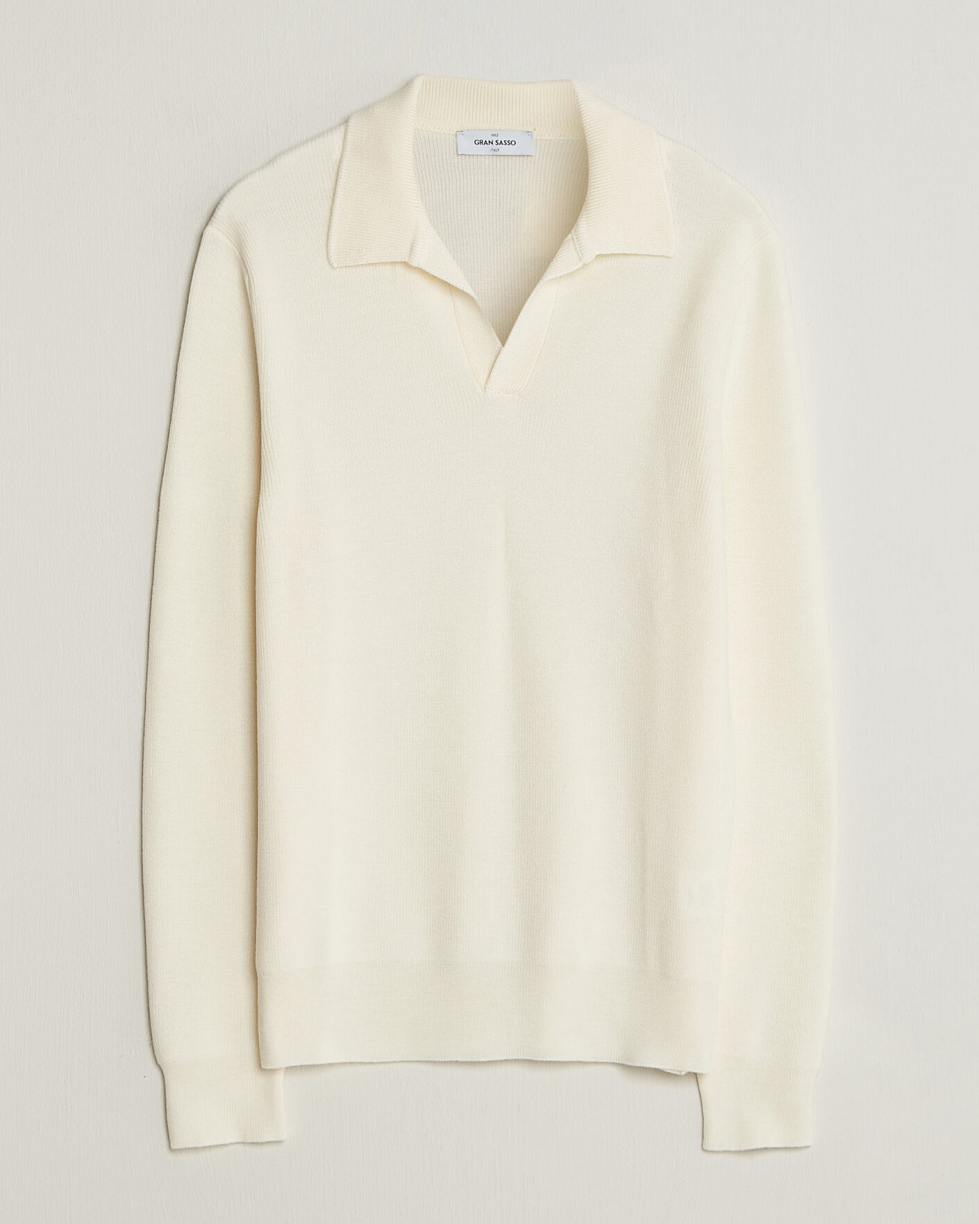Heren | Truien | Gran Sasso | Merino Knitted Polo Cream
