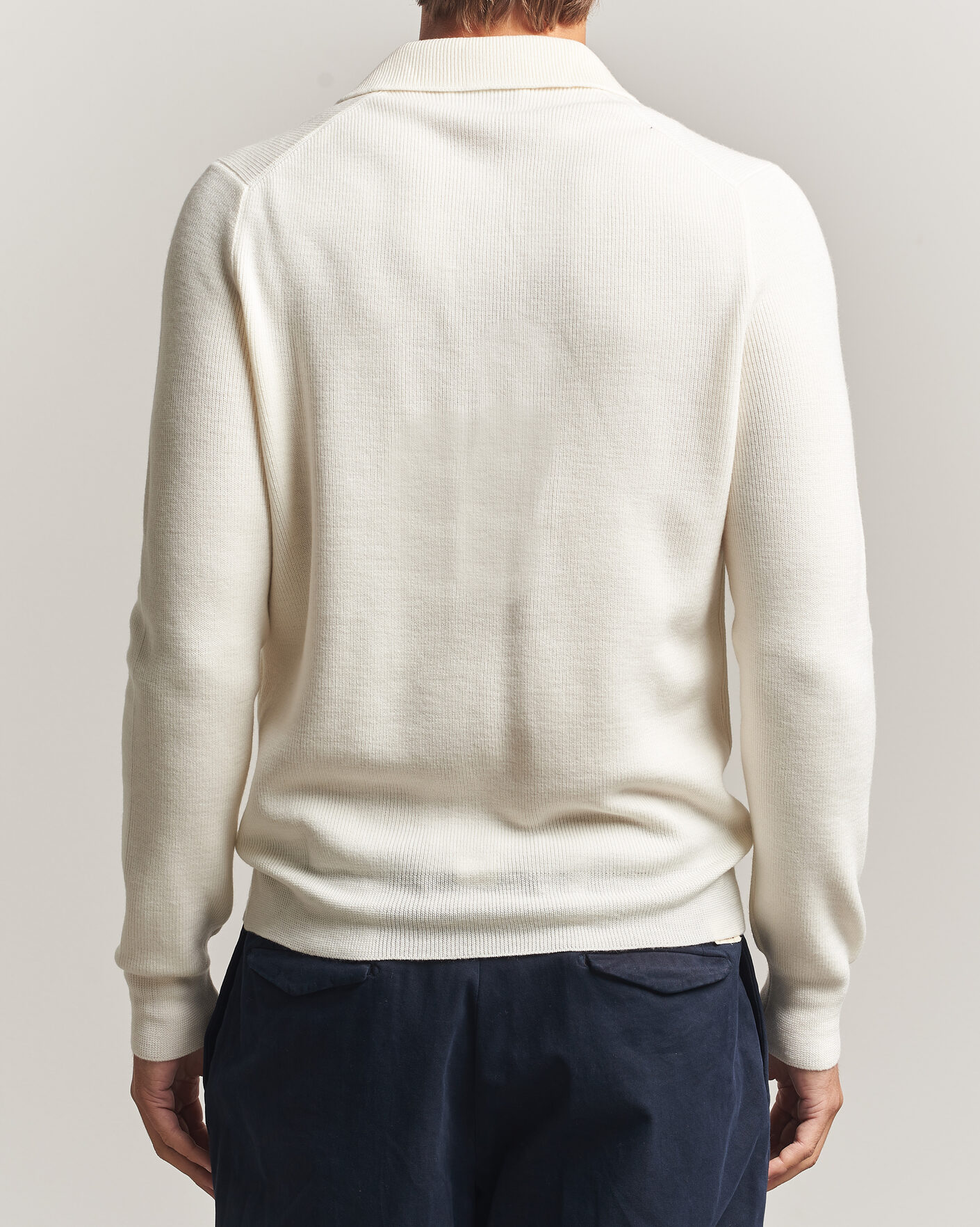 Heren | Truien | Gran Sasso | Merino Knitted Polo Cream