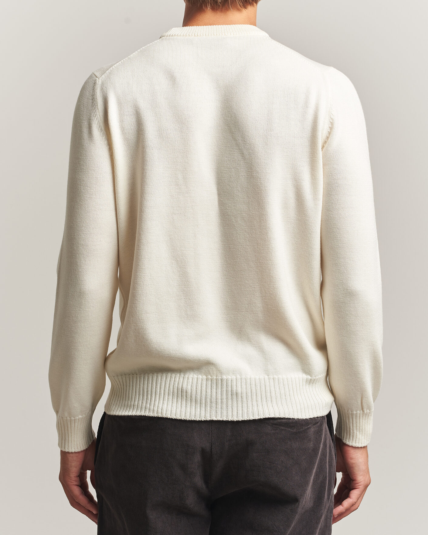 Heren | Truien | Gran Sasso | Merino Knitted Crew Neck Cream