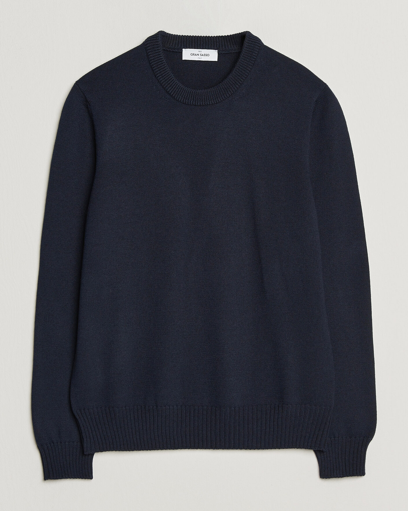 Heren | Truien | Gran Sasso | Merino Knitted Crew Neck Navy