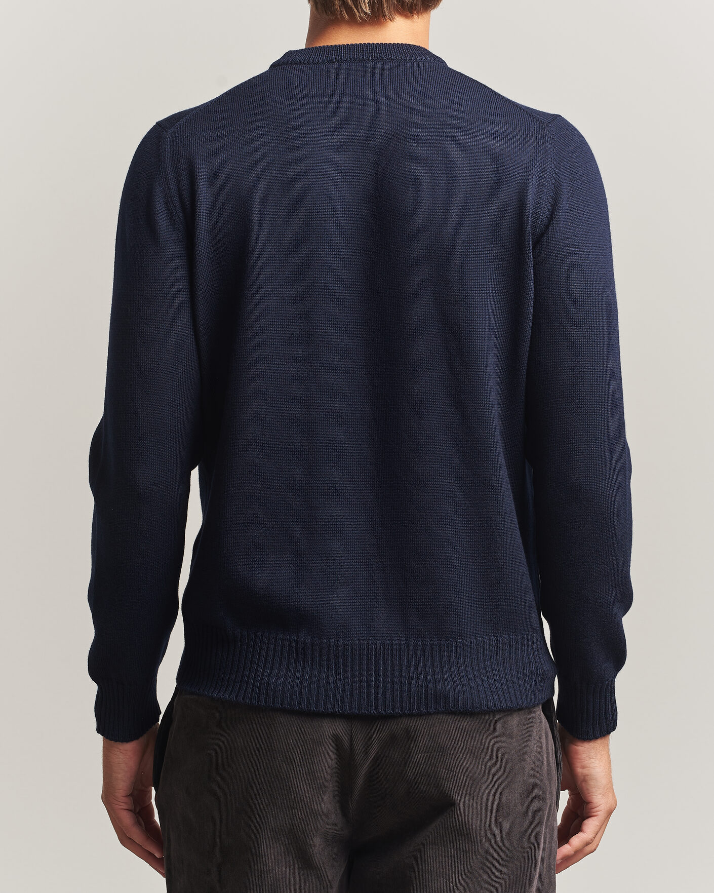 Heren | Truien | Gran Sasso | Merino Knitted Crew Neck Navy