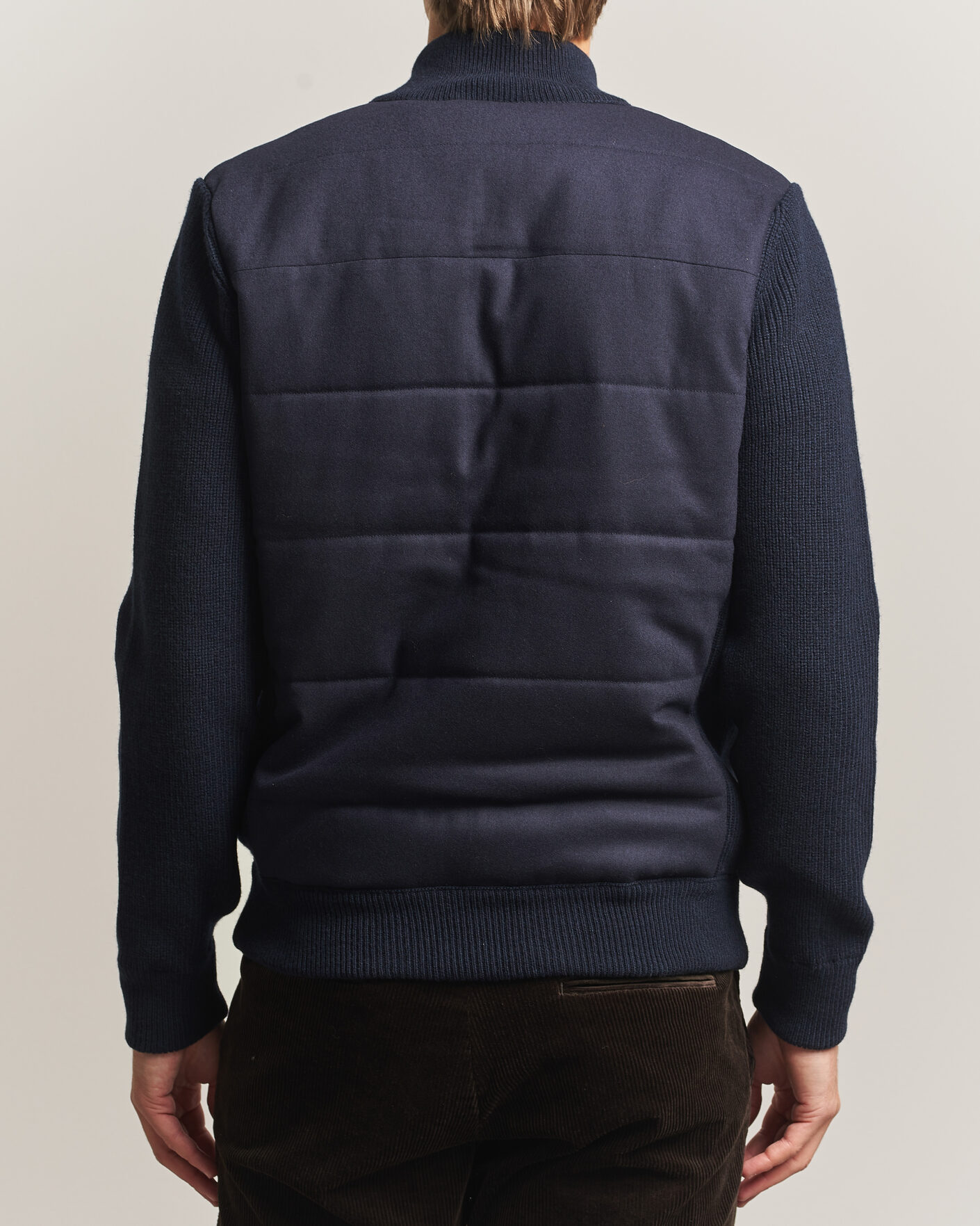 Heren | Jassen | Gran Sasso | Brushed Wool Hybrid Jacket Navy