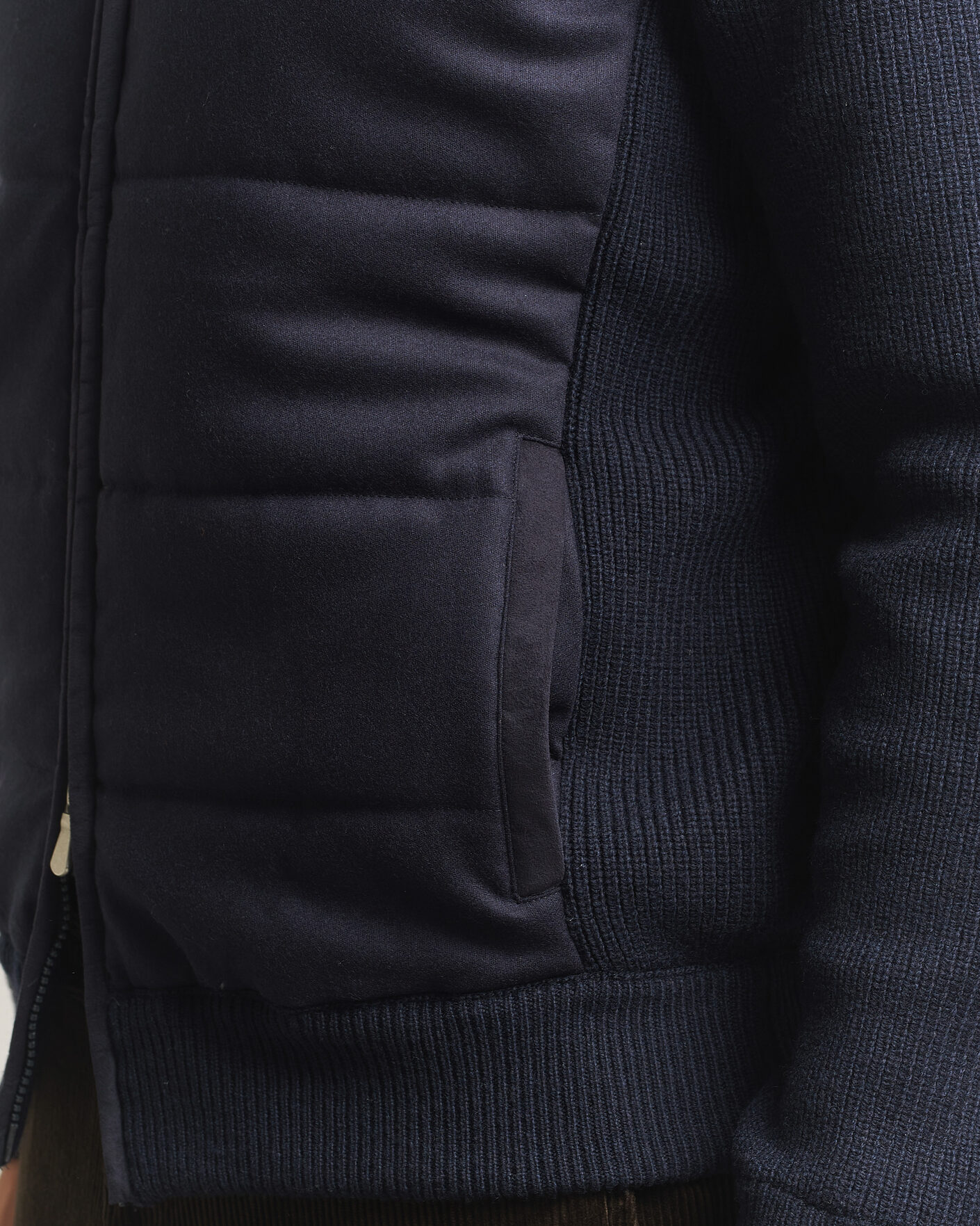 Heren | Jassen | Gran Sasso | Brushed Wool Hybrid Jacket Navy