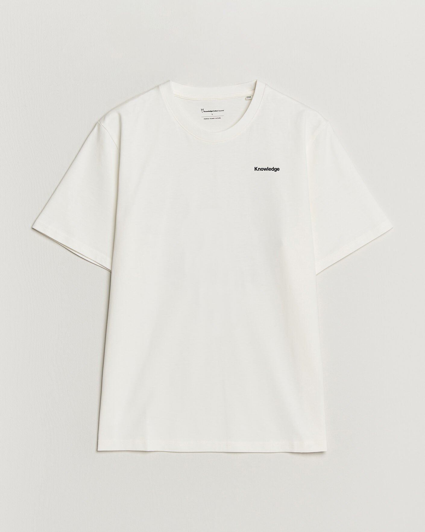 Heren | T-shirts | KnowledgeCotton Apparel | Back Print T-Shirt Egret
