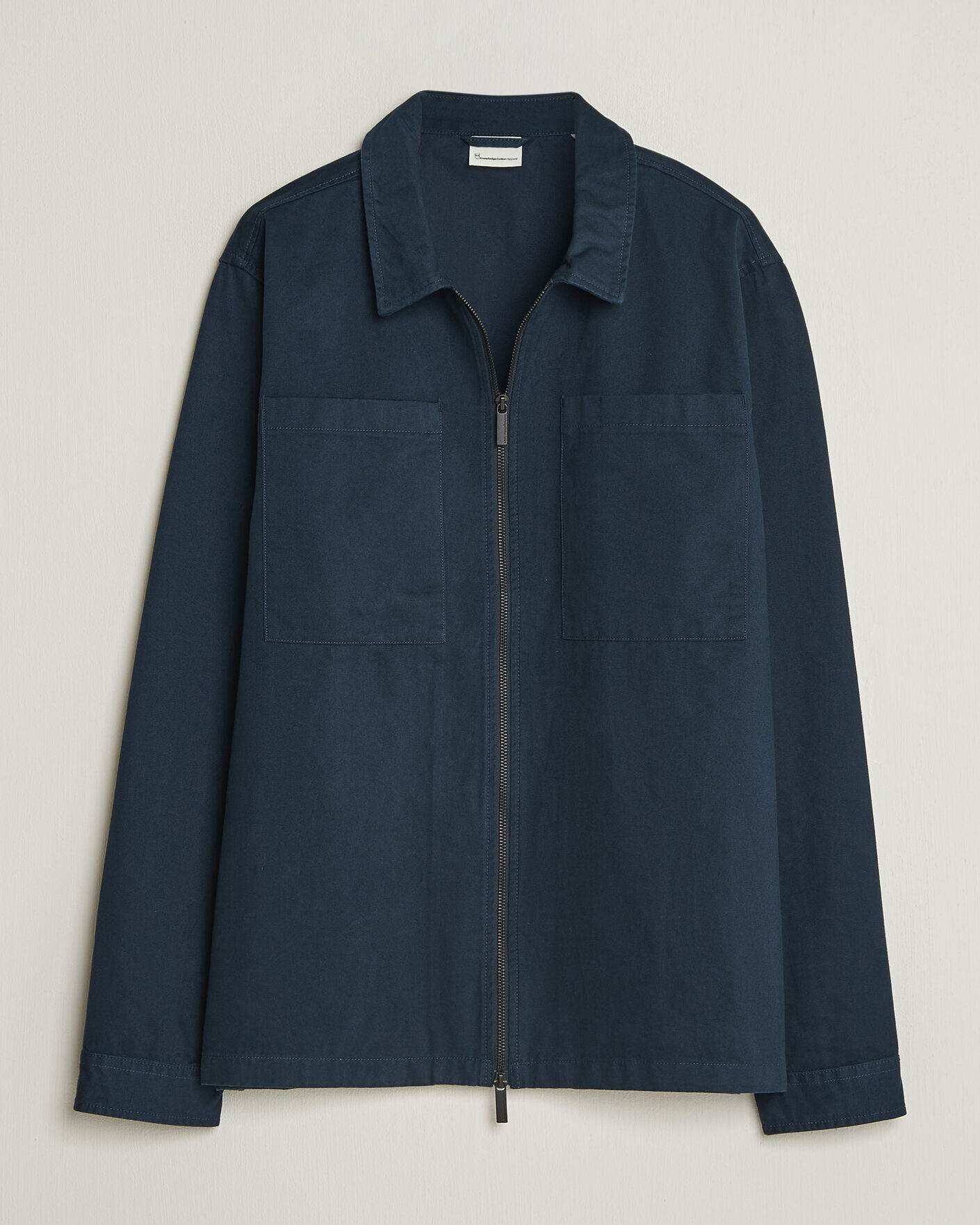 Heren | Overhemden | KnowledgeCotton Apparel | Twill Zip Overshirt Total Eclipse