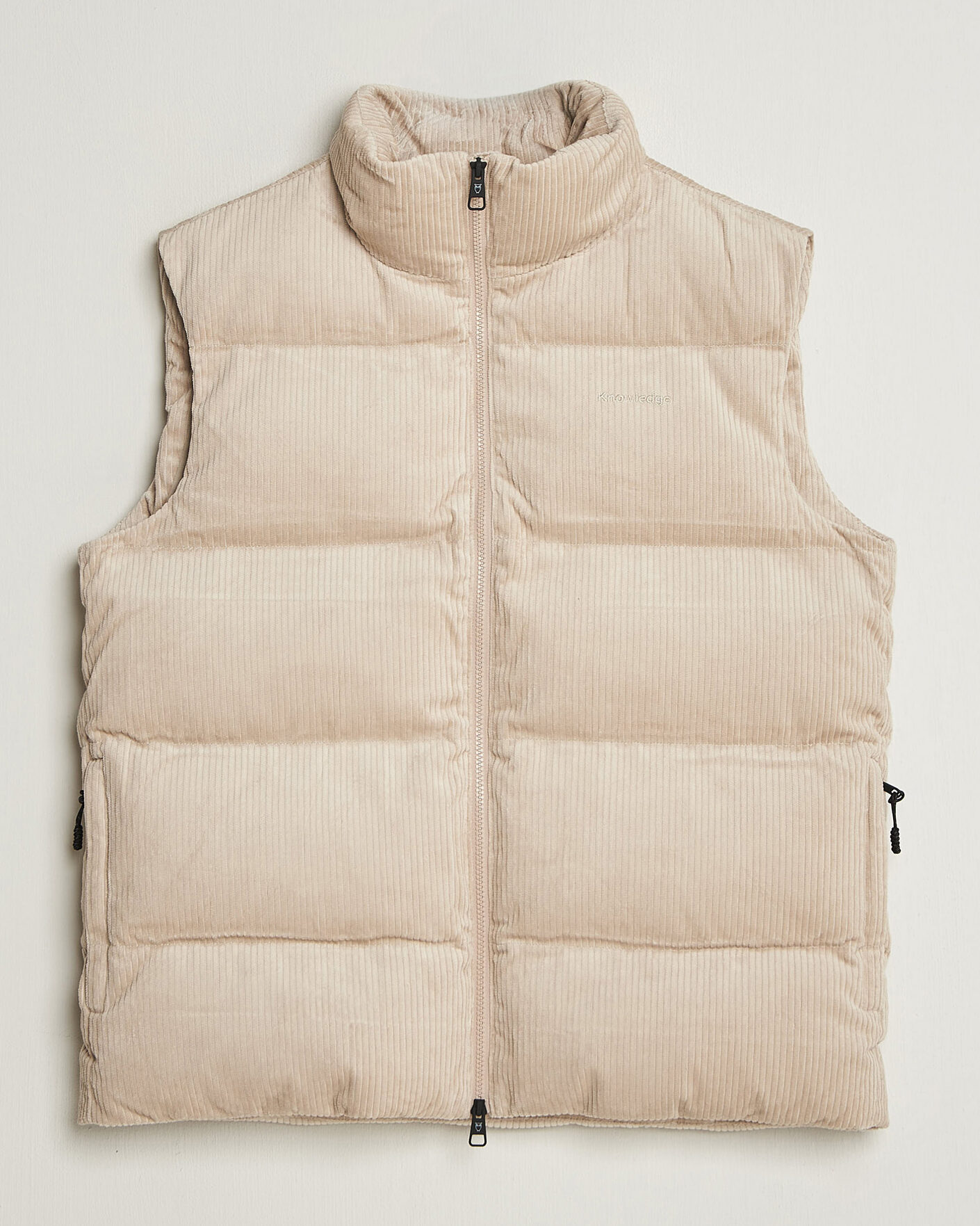 Heren | Gilets | KnowledgeCotton Apparel | Corduroy Puffer Vest Light Feather Grey