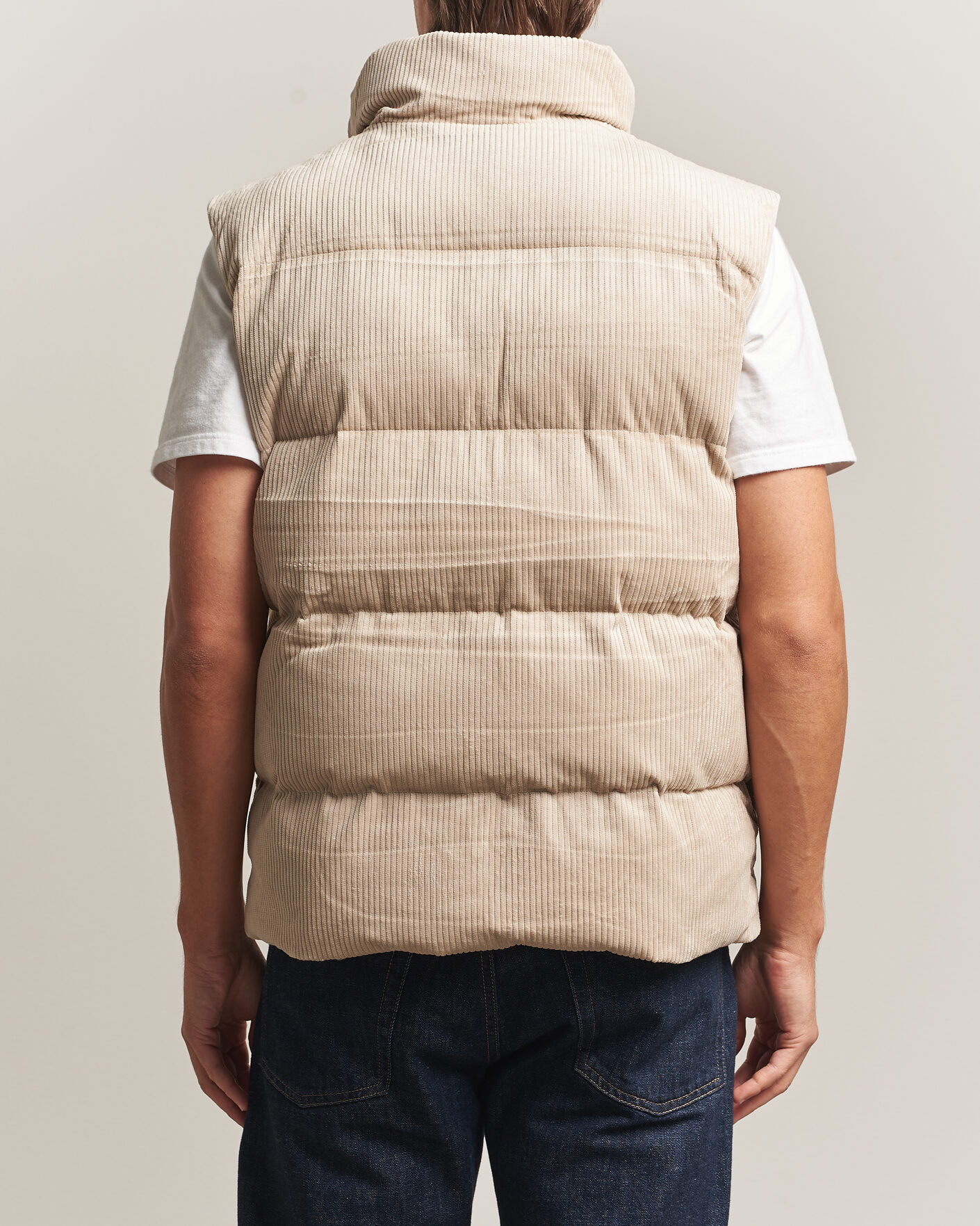 Heren | Gilets | KnowledgeCotton Apparel | Corduroy Puffer Vest Light Feather Grey