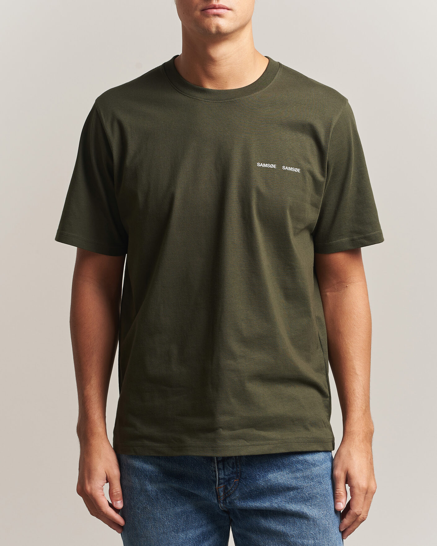 Heren | T-shirts | Samsøe Samsøe | Thomas Cotton T-Shirt Forest Night