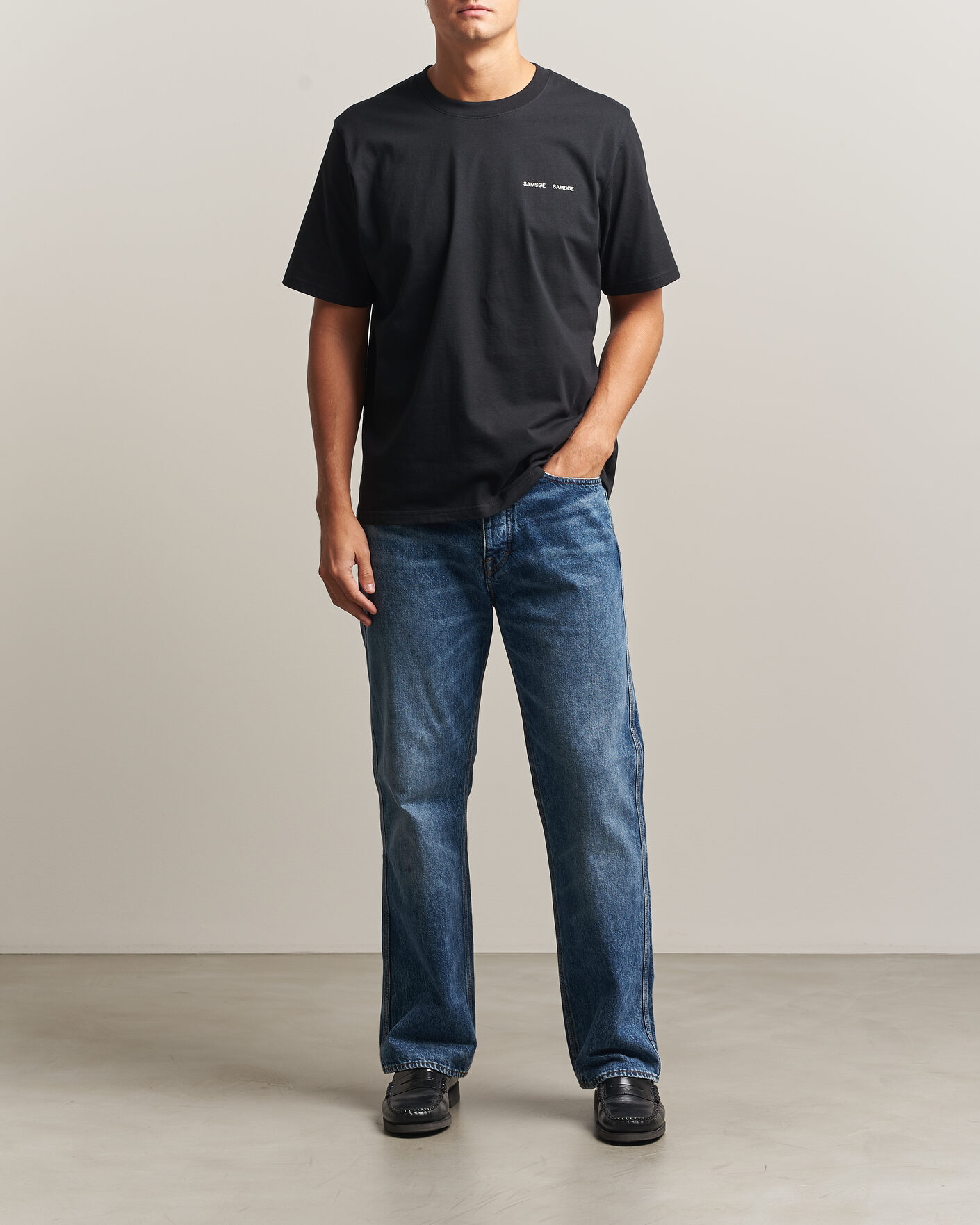 Heren | T-shirts | Samsøe Samsøe | Thomas Cotton T-Shirt Black