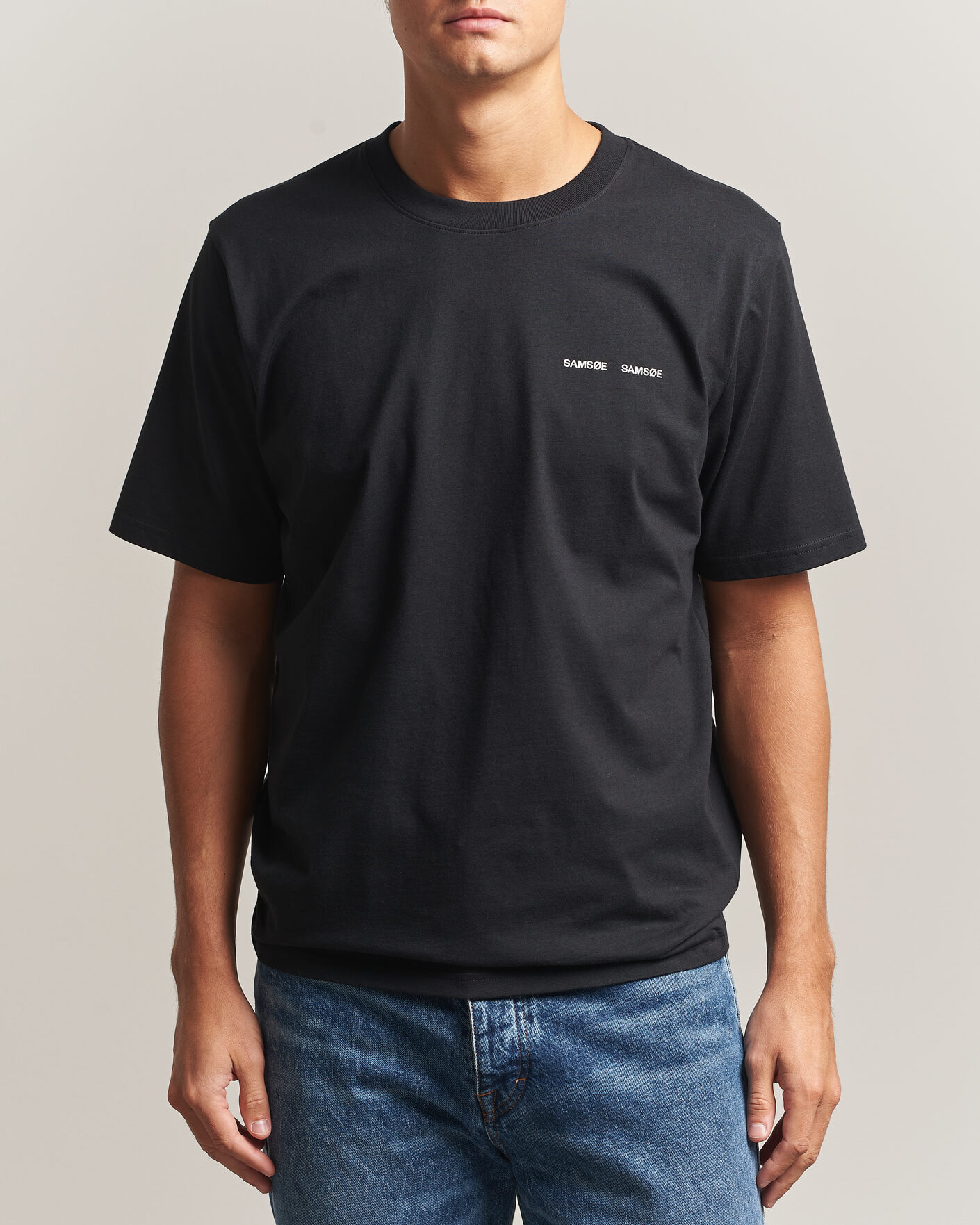 Heren | T-shirts | Samsøe Samsøe | Thomas Cotton T-Shirt Black