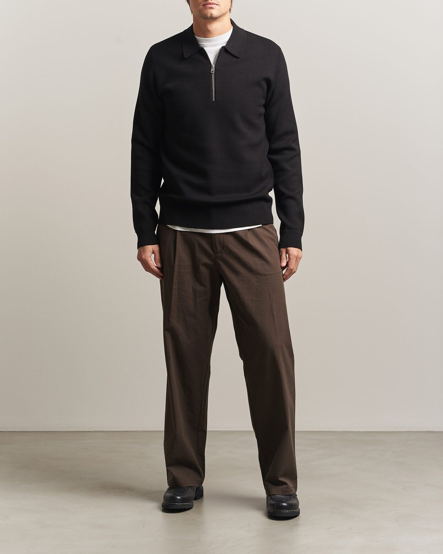 Heren | Truien | Samsøe Samsøe | Matt Half Zip Polo Black