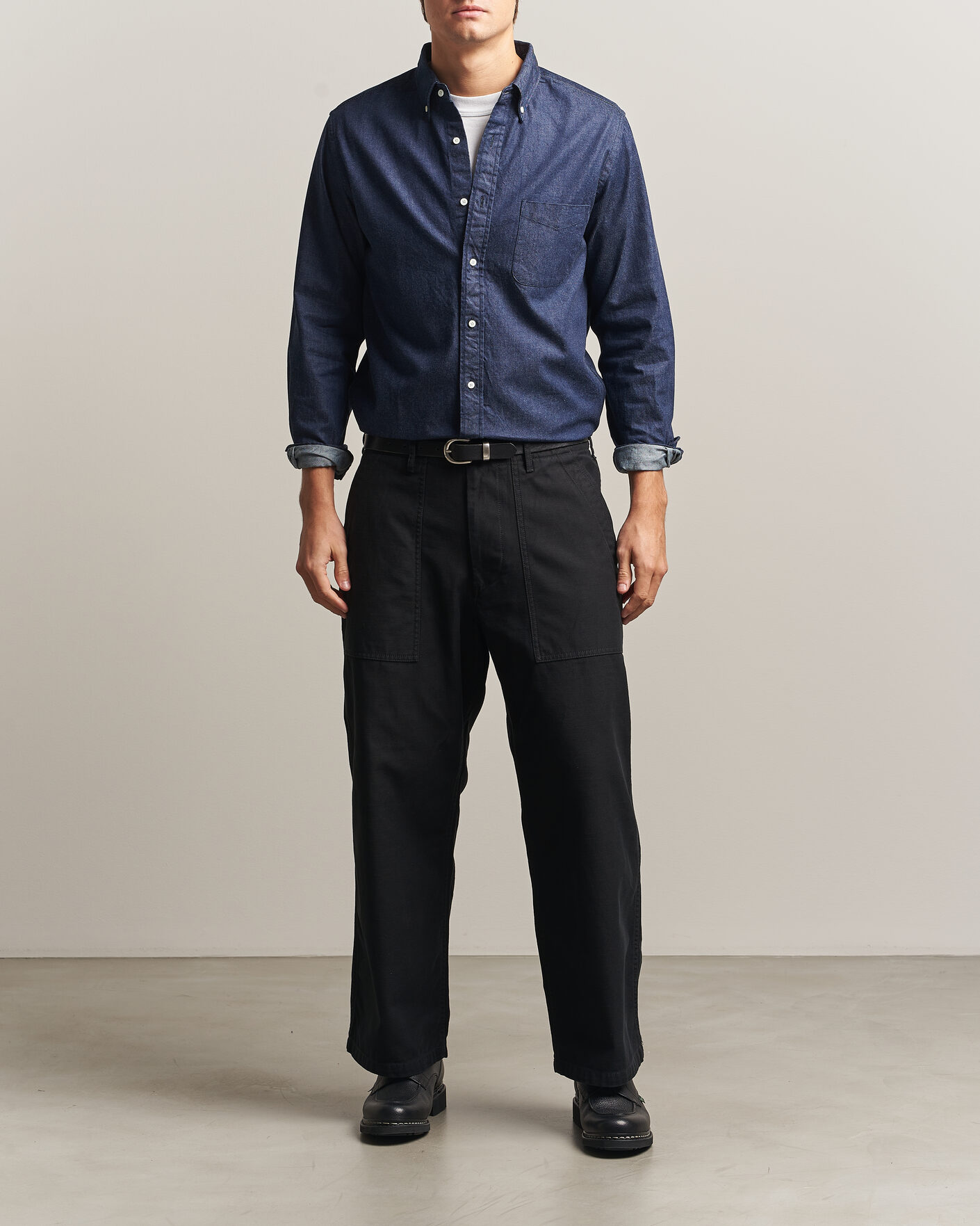 Heren | Overhemden | BEAMS PLUS | Denim Button Down Shirt Indigo