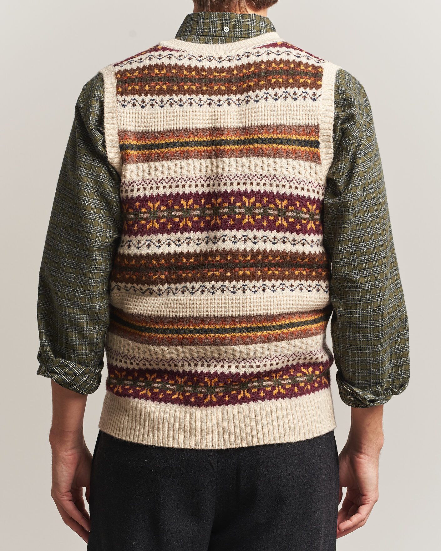Heren | Truien | BEAMS PLUS | Fair Isle Knit Vest Beige