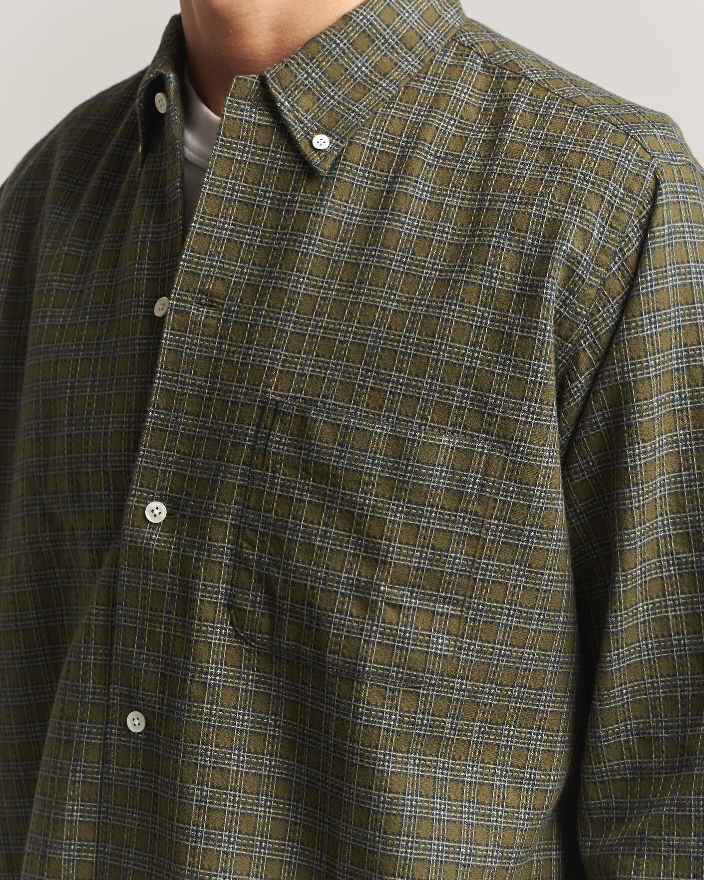 Heren | Overhemden | BEAMS PLUS | Dobby Plaid Button Down Shirt Dark Green