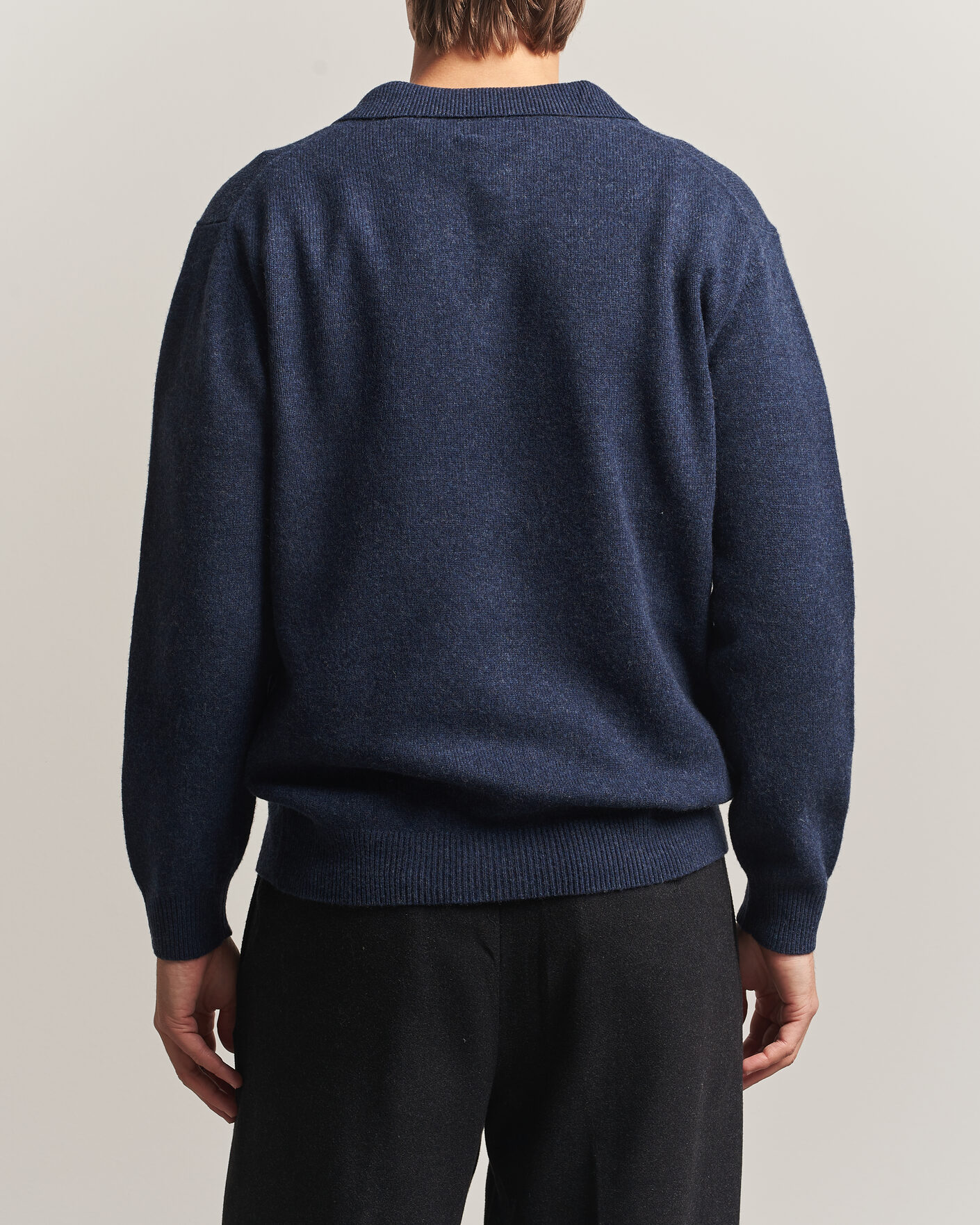 Heren | Truien | BEAMS PLUS | Knitted Wool Polo Navy