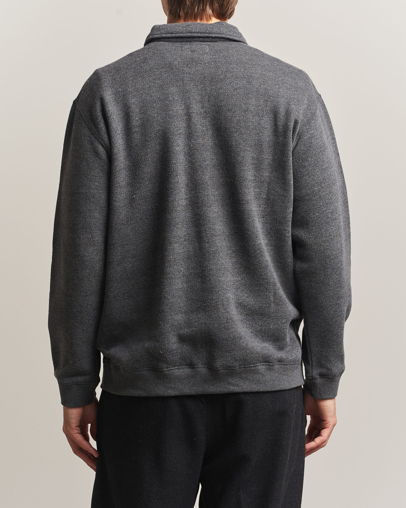Heren | Truien | BEAMS PLUS | Wool/Cotton Half Zip Charcoal