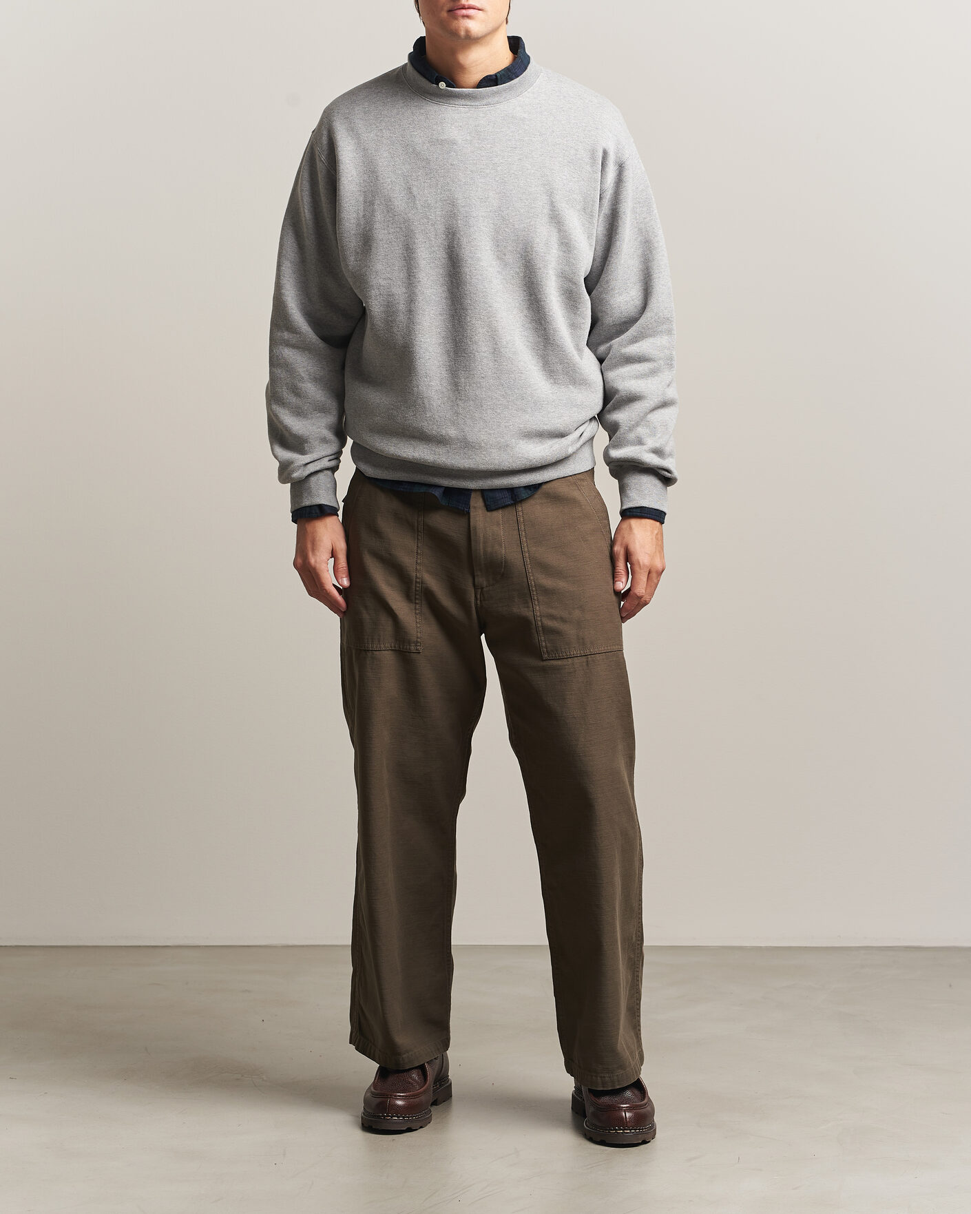 Heren | Truien | BEAMS PLUS | Soft Sweat Crew Neck Grey