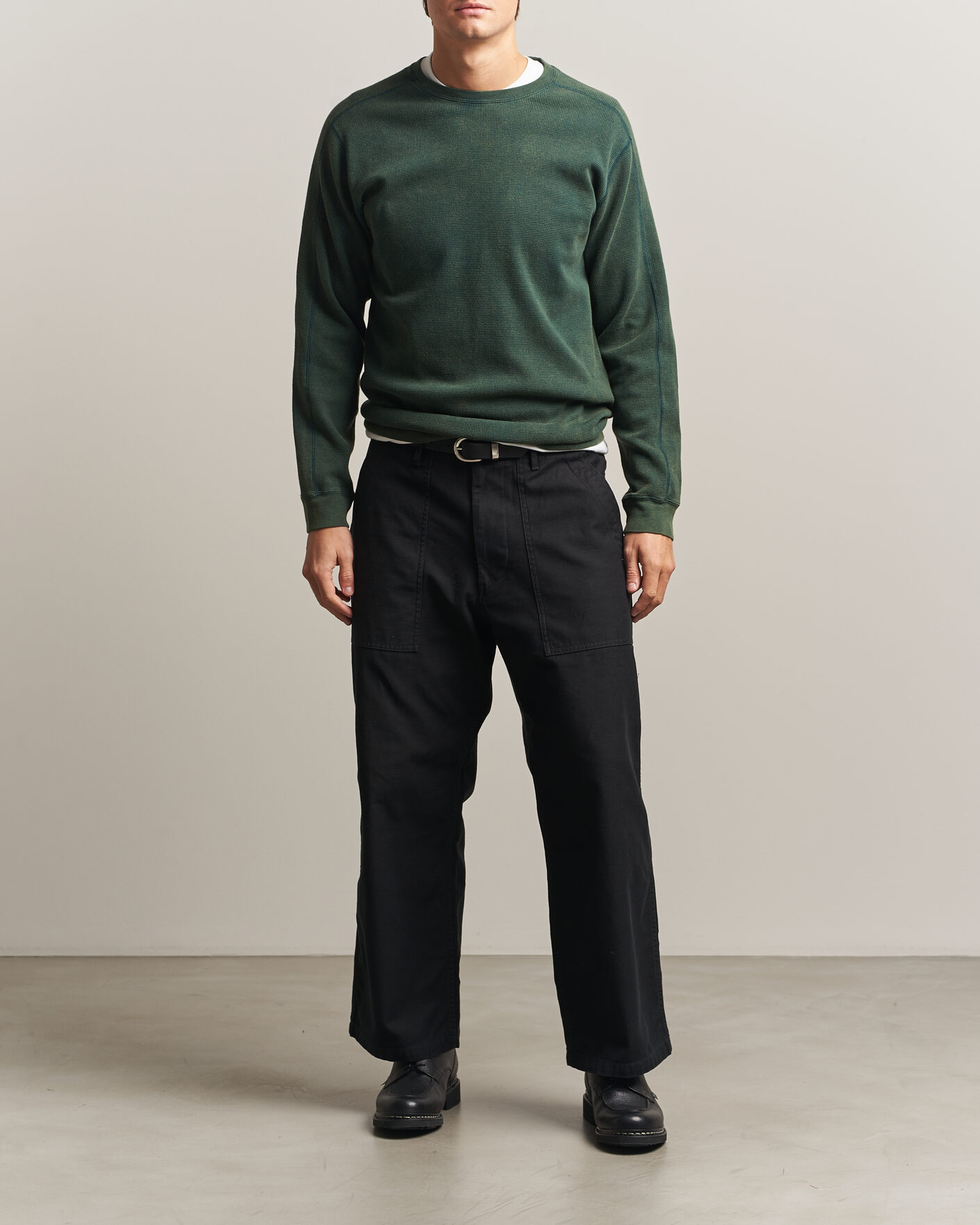 Heren | T-shirts | BEAMS PLUS | Fade Thermal Crew Green