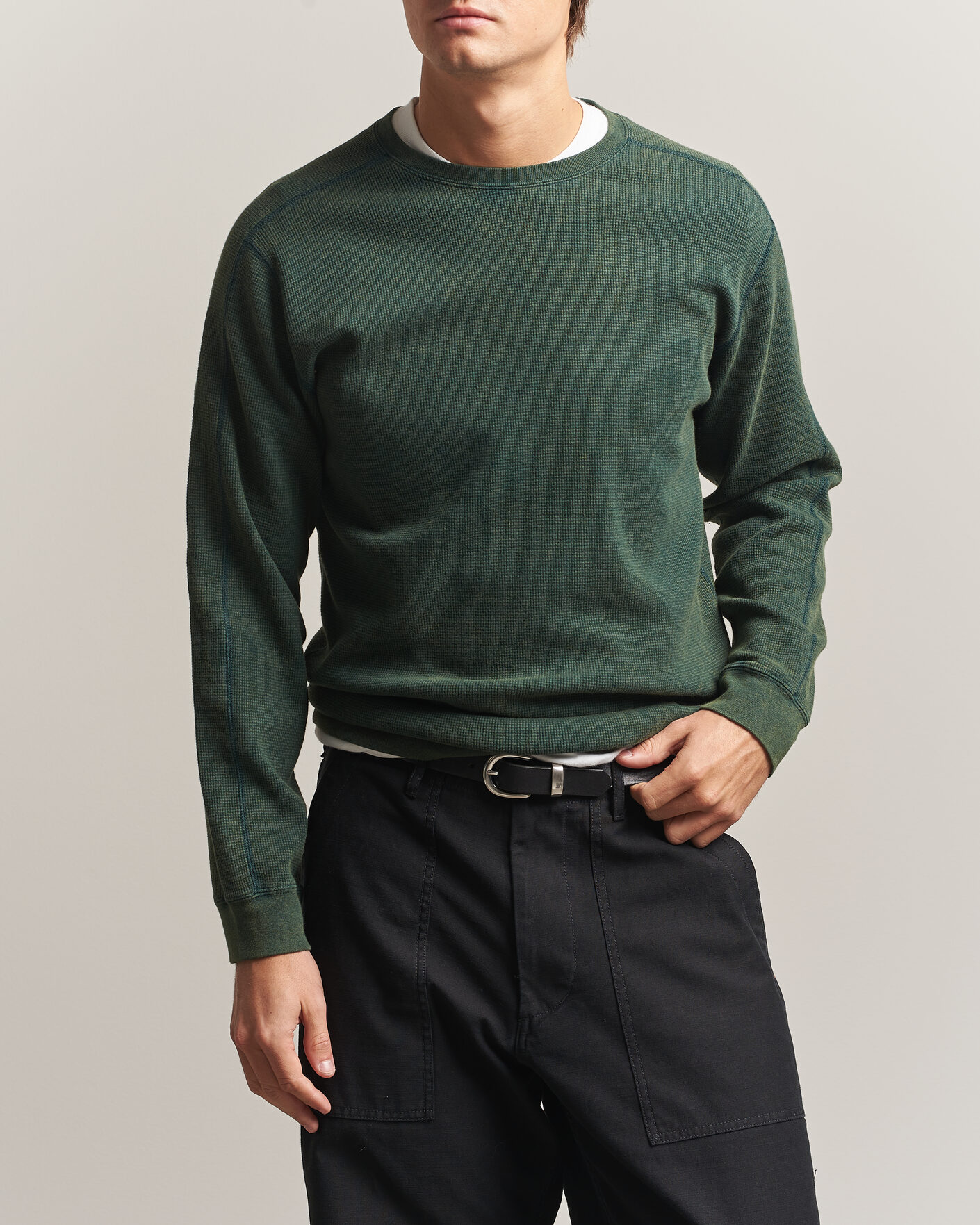 Heren | T-shirts | BEAMS PLUS | Fade Thermal Crew Green