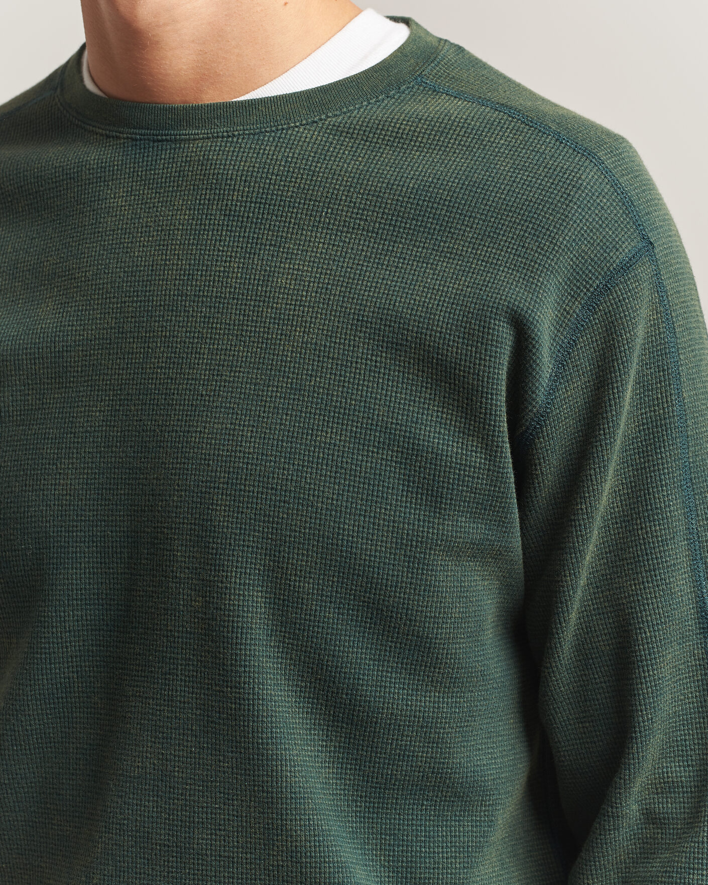Heren | T-shirts | BEAMS PLUS | Fade Thermal Crew Green