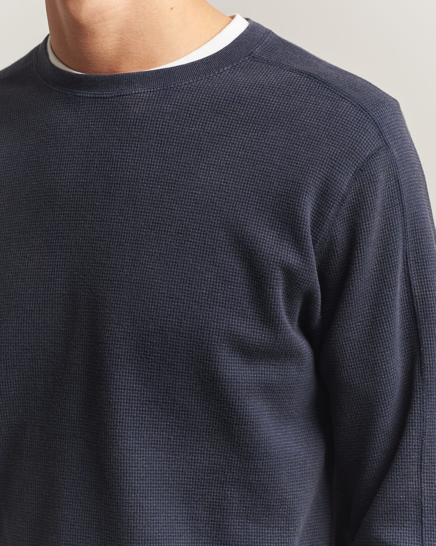 Heren | T-shirts | BEAMS PLUS | Fade Thermal Crew Navy