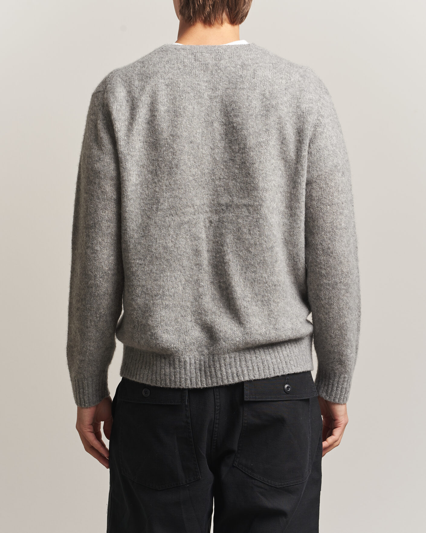 Heren | Truien | BEAMS PLUS | Cashmere/Silk Crew Neck Grey Melange