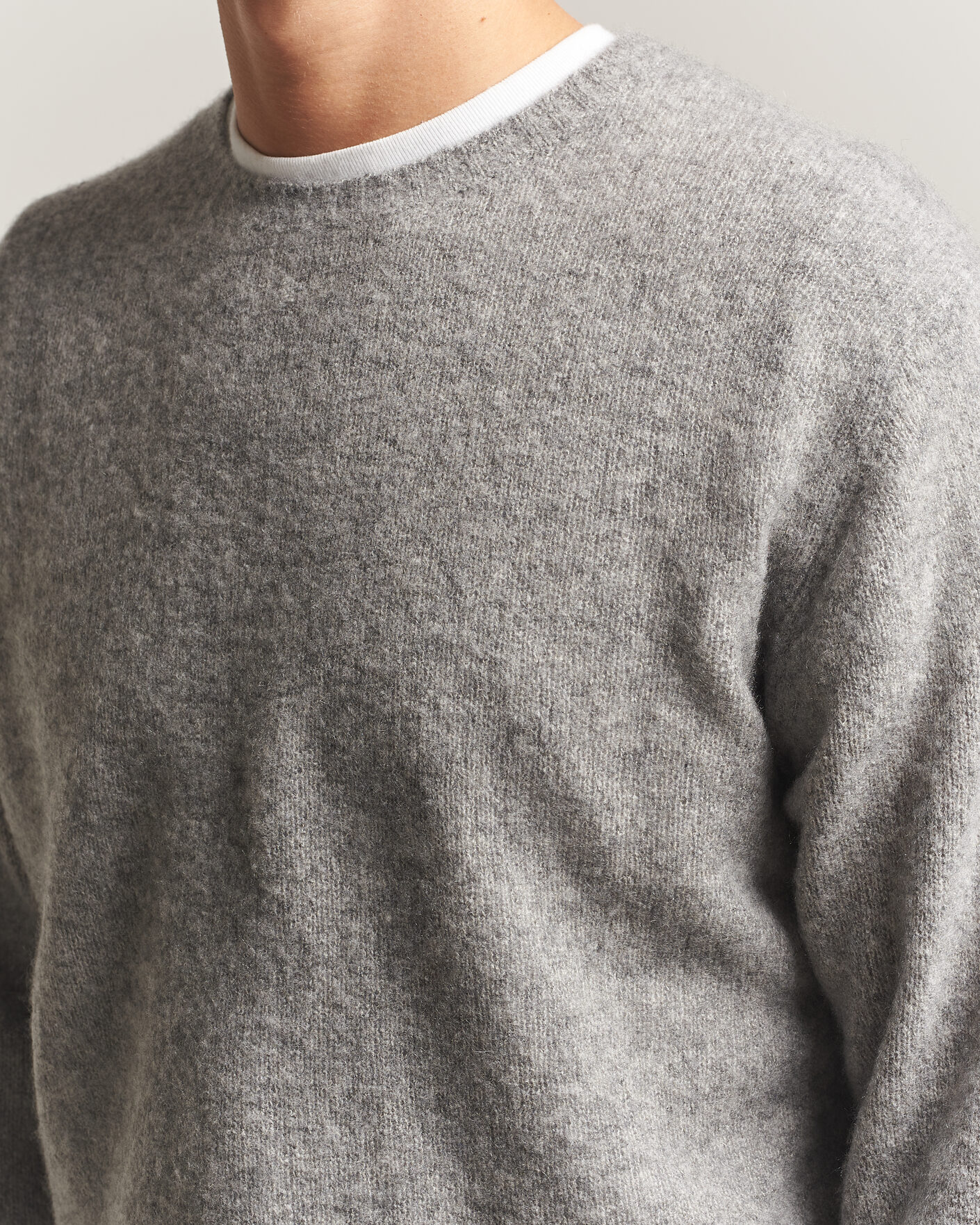 Heren | Truien | BEAMS PLUS | Cashmere/Silk Crew Neck Grey Melange